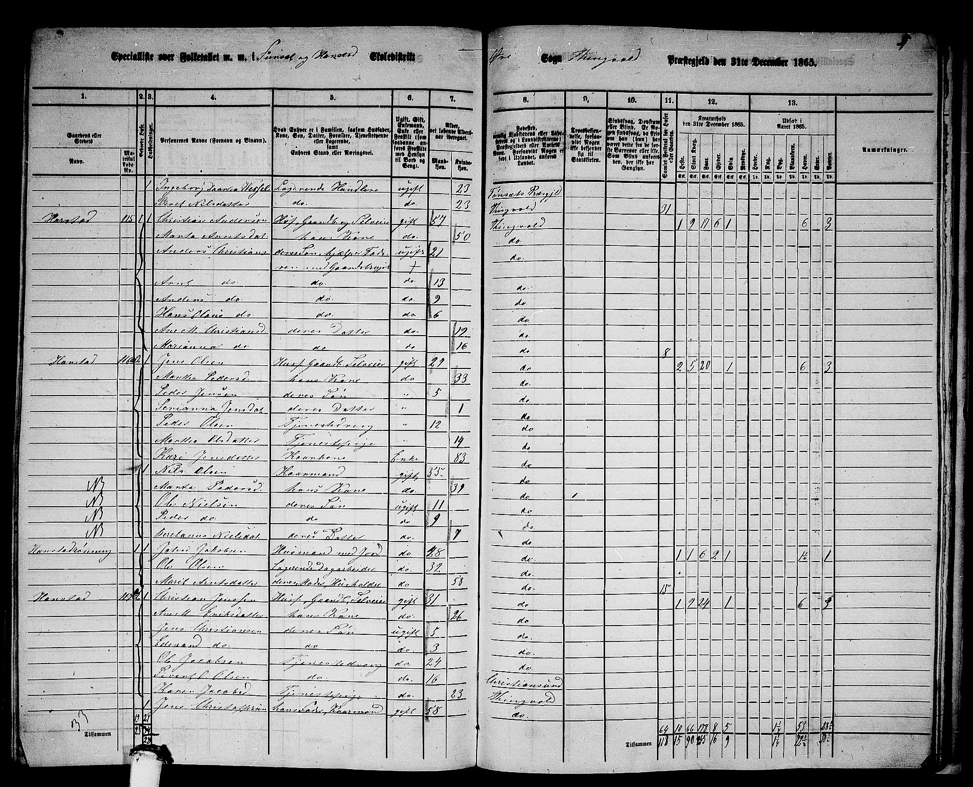 RA, 1865 census for Tingvoll, 1865, p. 228