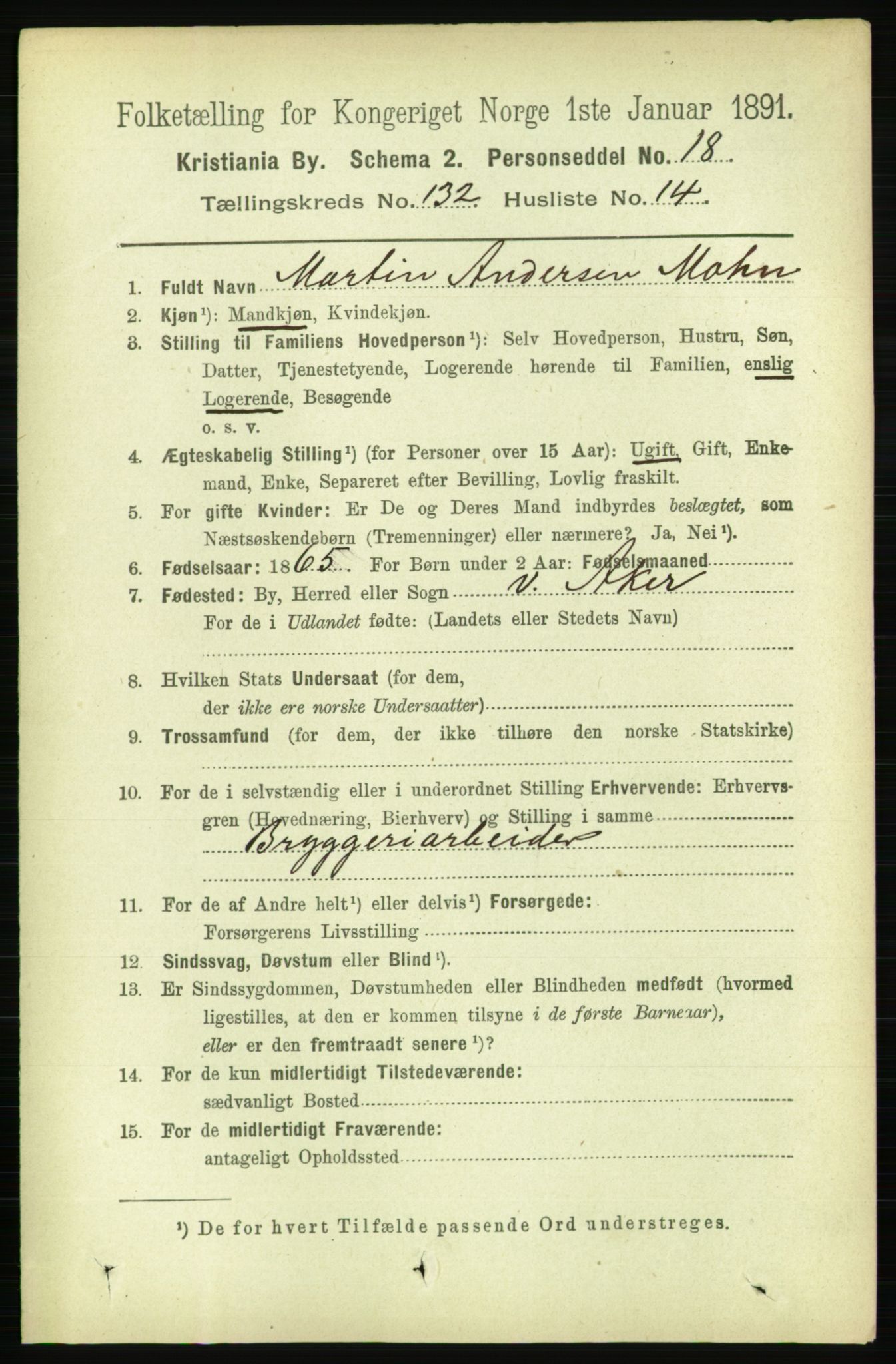 RA, 1891 census for 0301 Kristiania, 1891, p. 71700