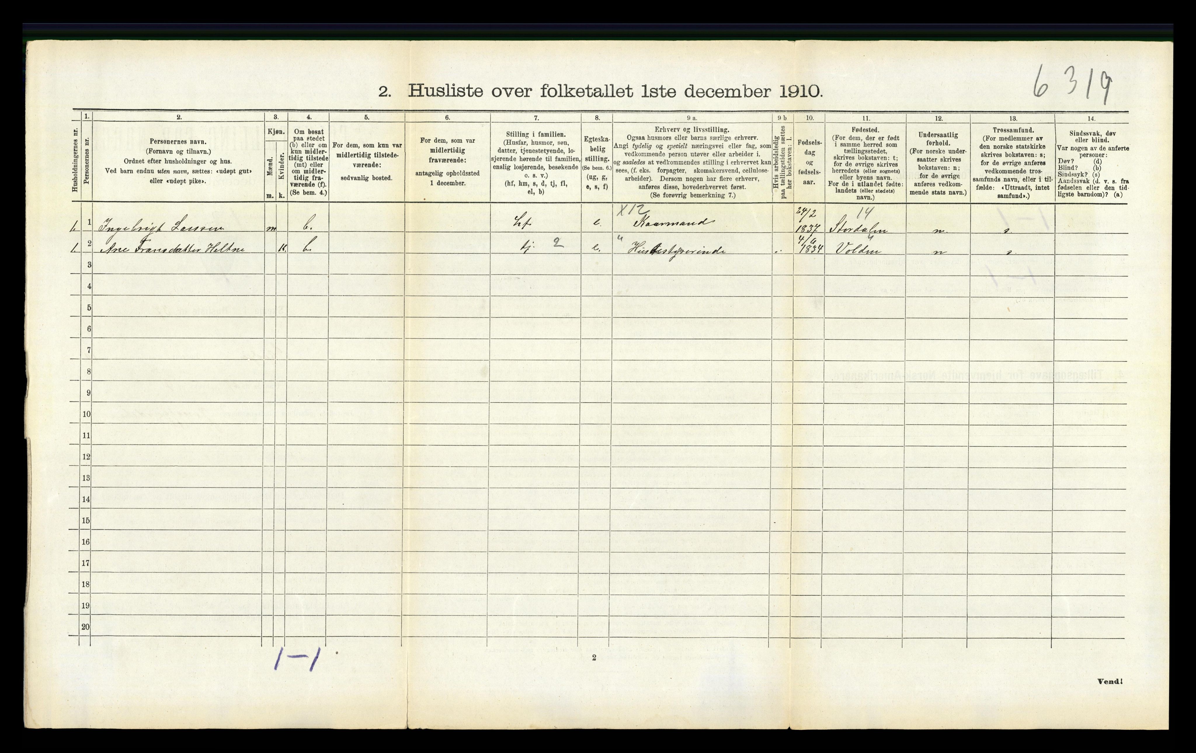 RA, 1910 census for Skodje, 1910, p. 524