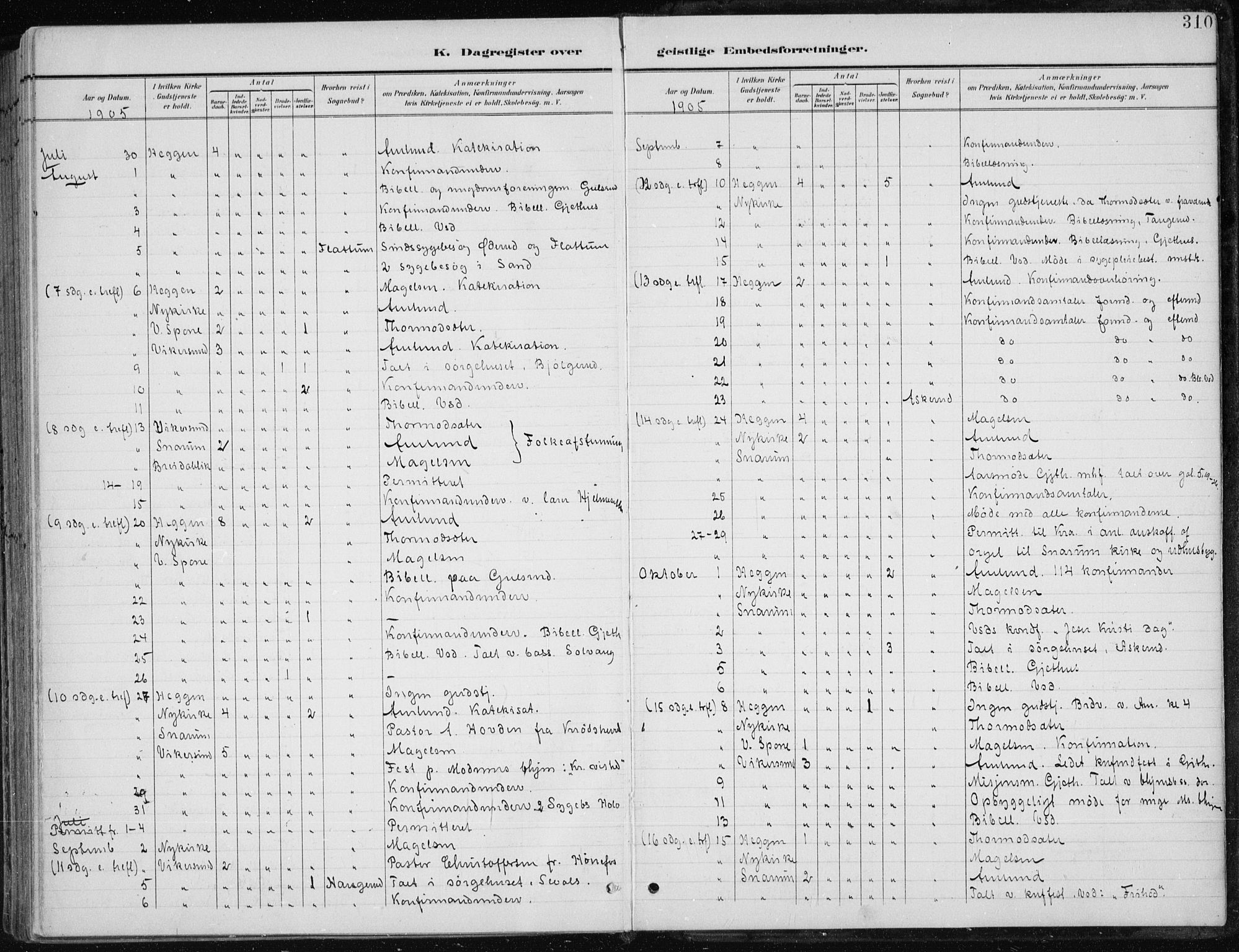 Modum kirkebøker, AV/SAKO-A-234/F/Fa/L0013: Parish register (official) no. 13, 1899-1907, p. 310