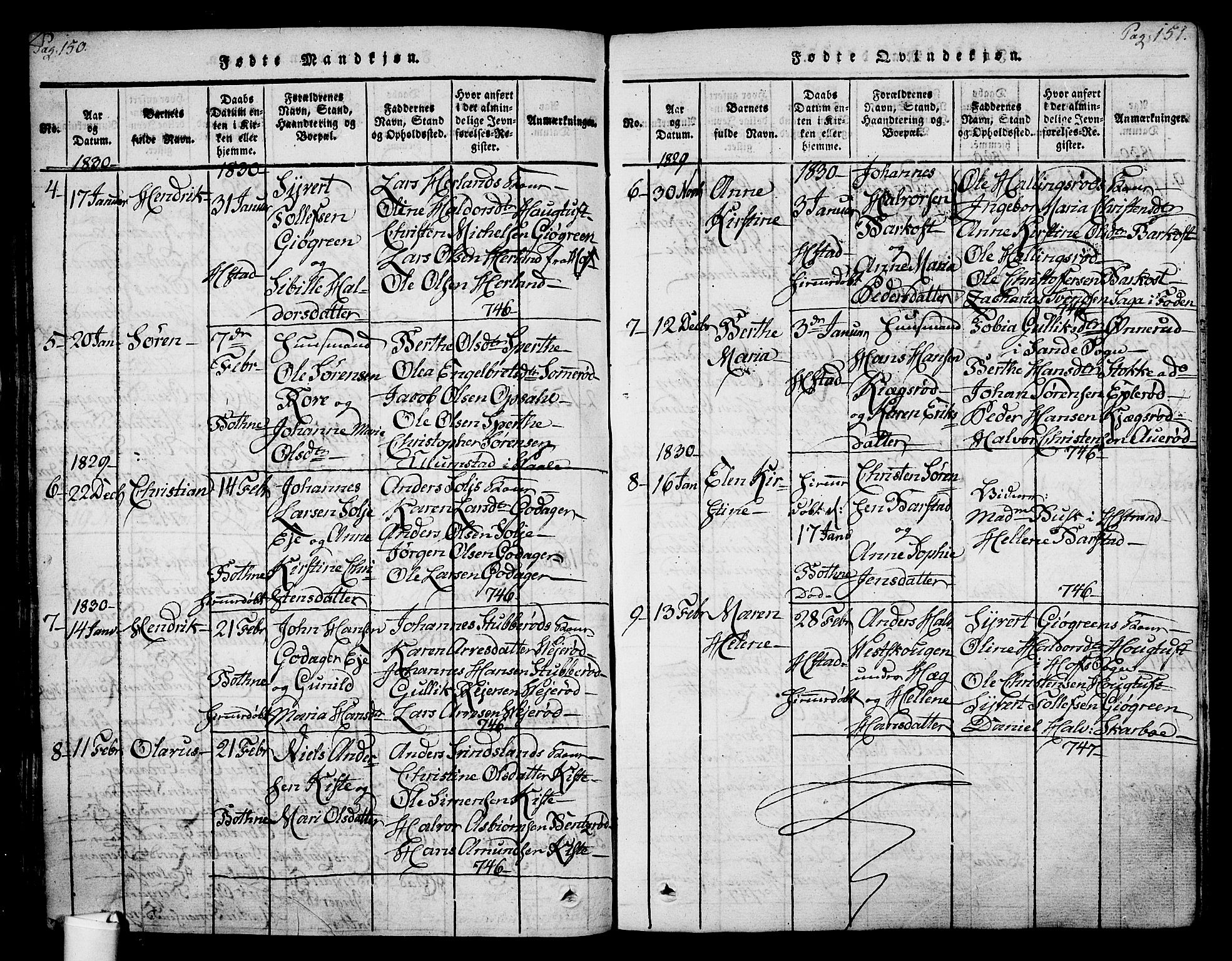 Botne kirkebøker, SAKO/A-340/F/Fa/L0005: Parish register (official) no. I 5, 1814-1836, p. 150-151