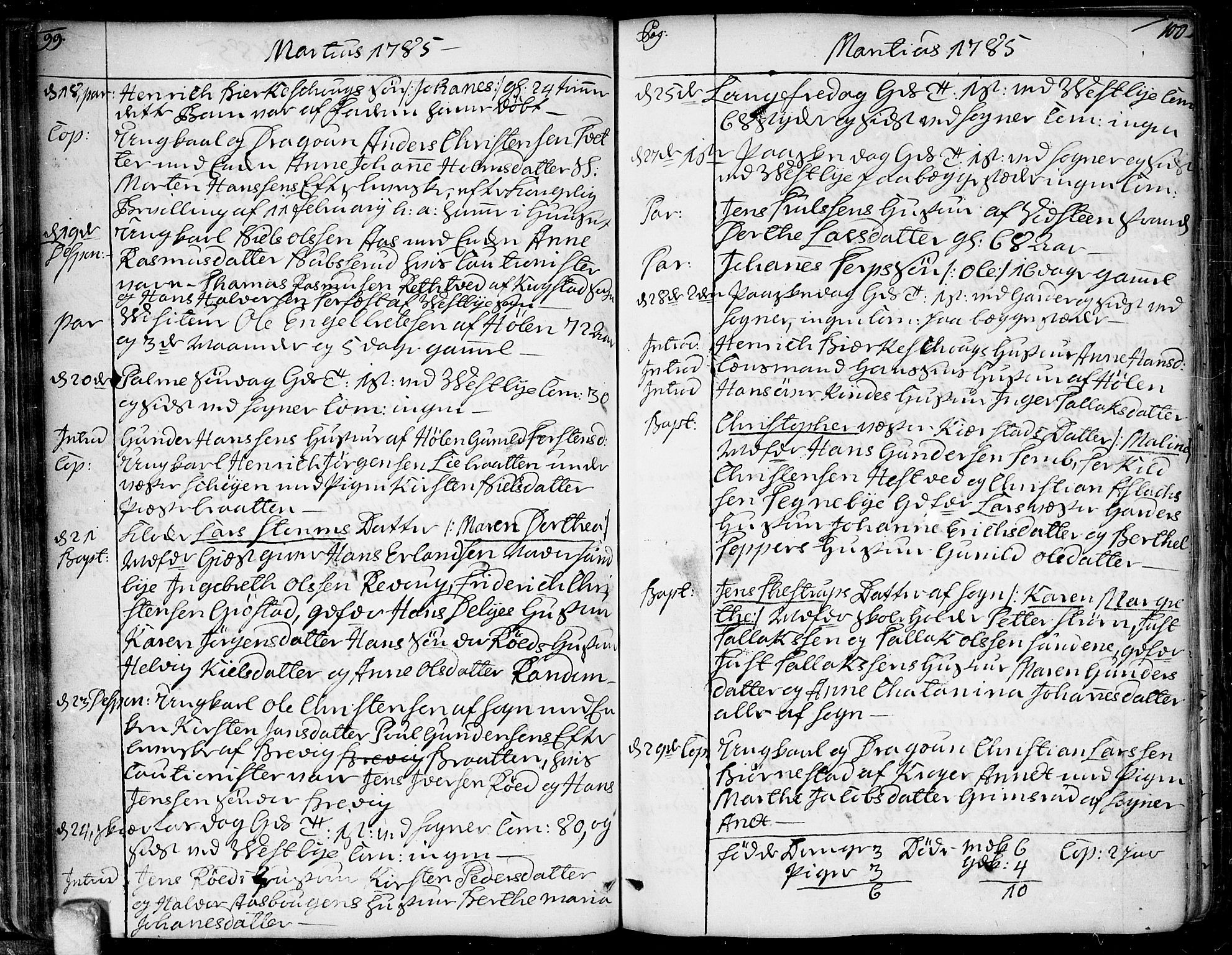 Vestby prestekontor Kirkebøker, SAO/A-10893/F/Fa/L0003: Parish register (official) no. I 3, 1779-1796, p. 99-100
