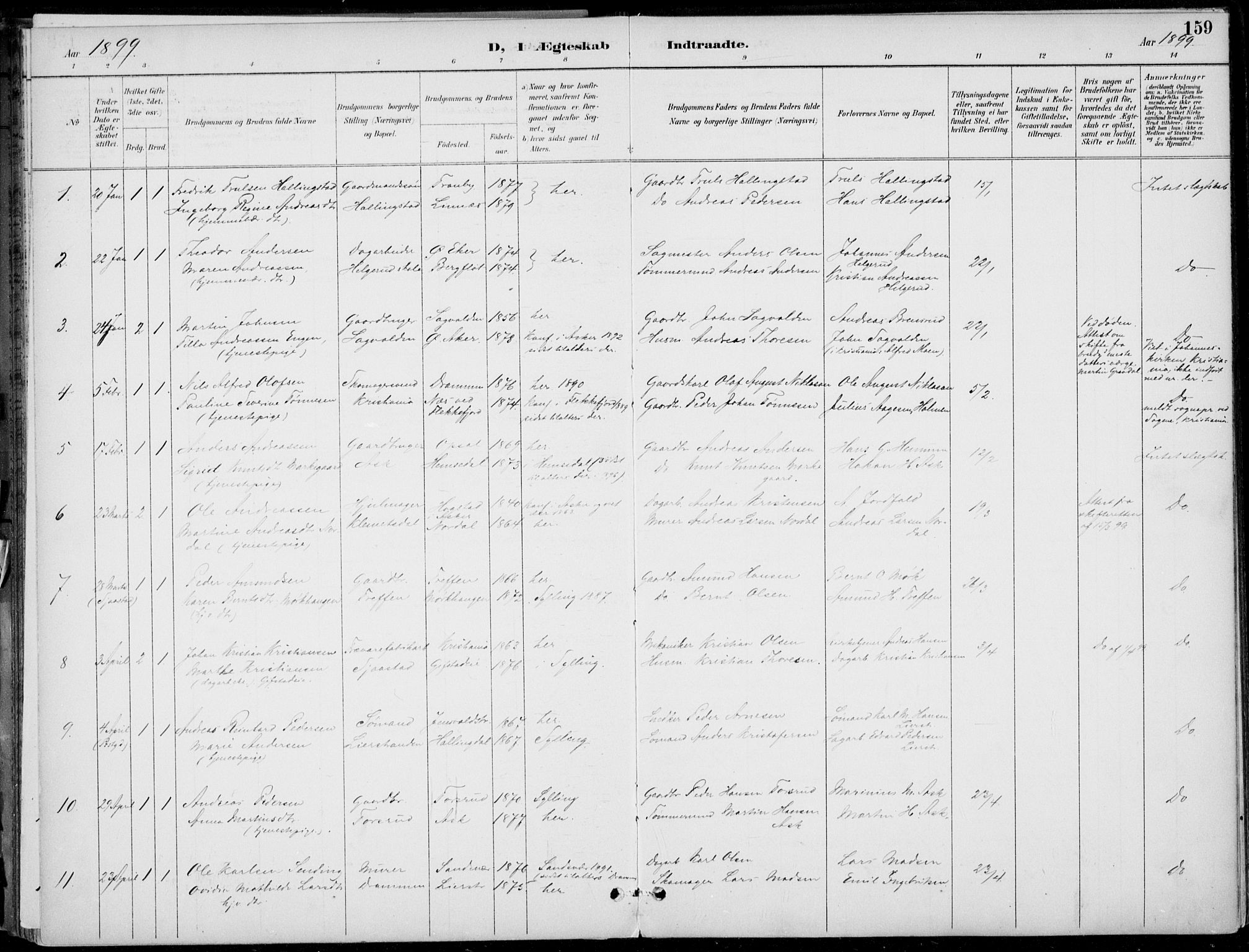 Lier kirkebøker, AV/SAKO-A-230/F/Fa/L0016: Parish register (official) no. I 16, 1895-1900, p. 159