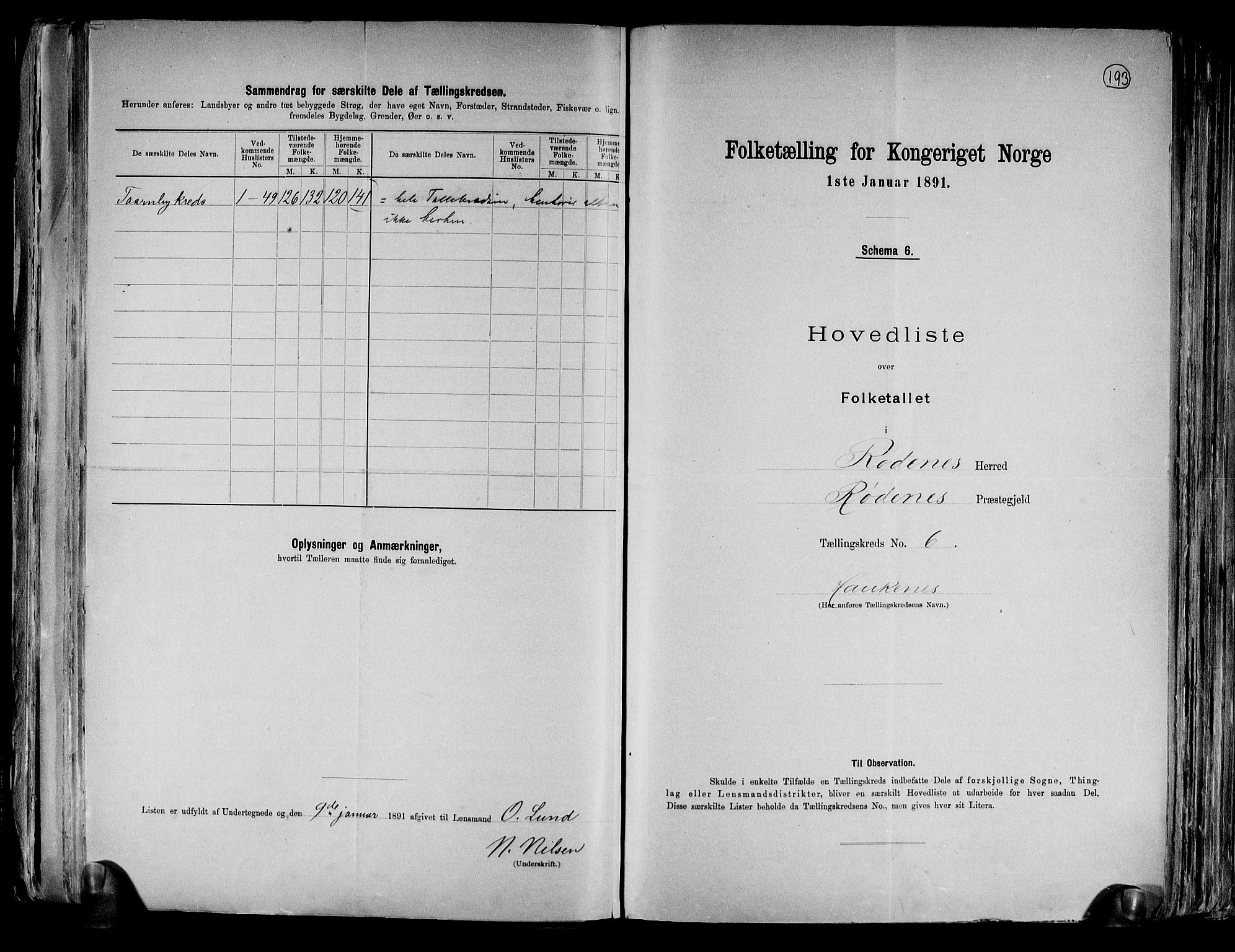 RA, 1891 census for 0120 Rødenes, 1891, p. 14