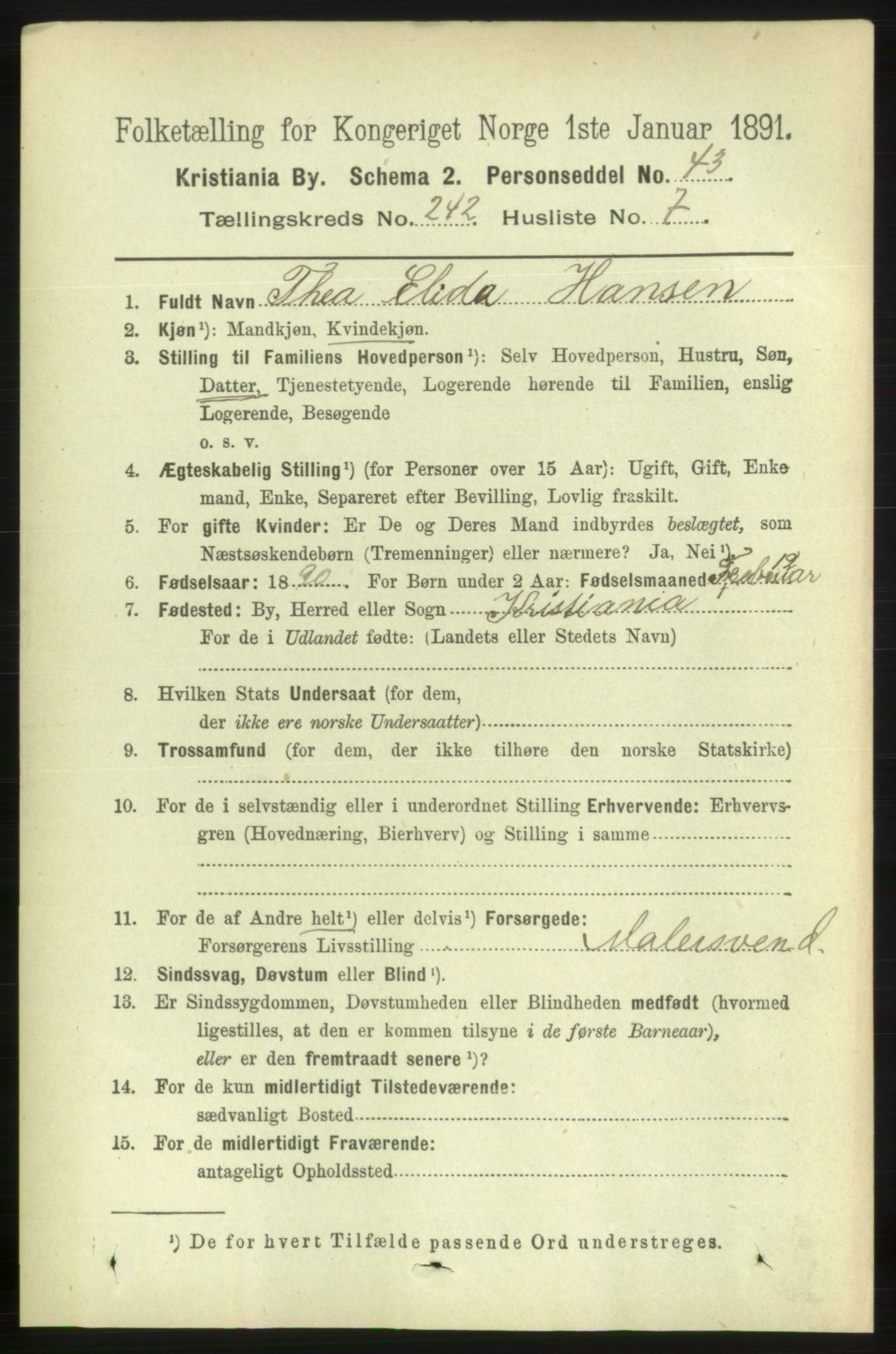 RA, 1891 census for 0301 Kristiania, 1891, p. 147222