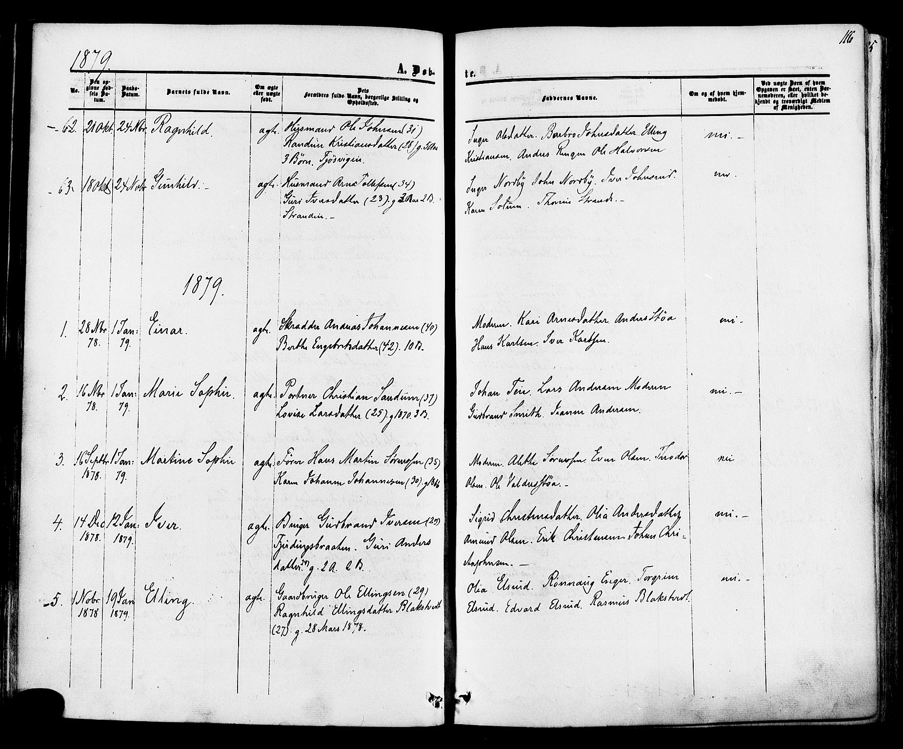 Ådal kirkebøker, SAKO/A-248/F/Fa/L0001: Parish register (official) no. I 1, 1857-1883, p. 116
