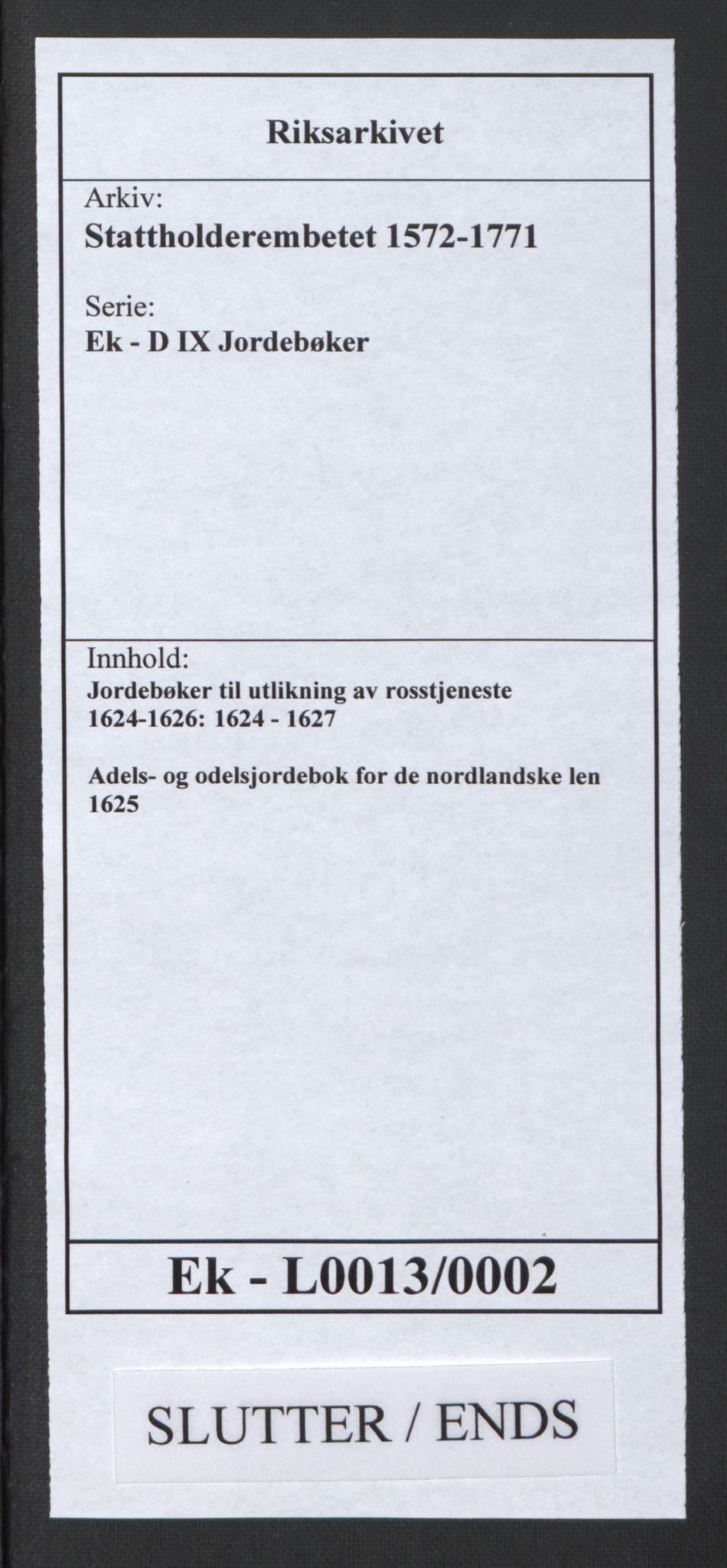 Stattholderembetet 1572-1771, AV/RA-EA-2870/Ek/L0013/0002: Jordebøker til utlikning av rosstjeneste 1624-1626: / Adels- og odelsjordebok for de nordlandske len, 1625, p. 40