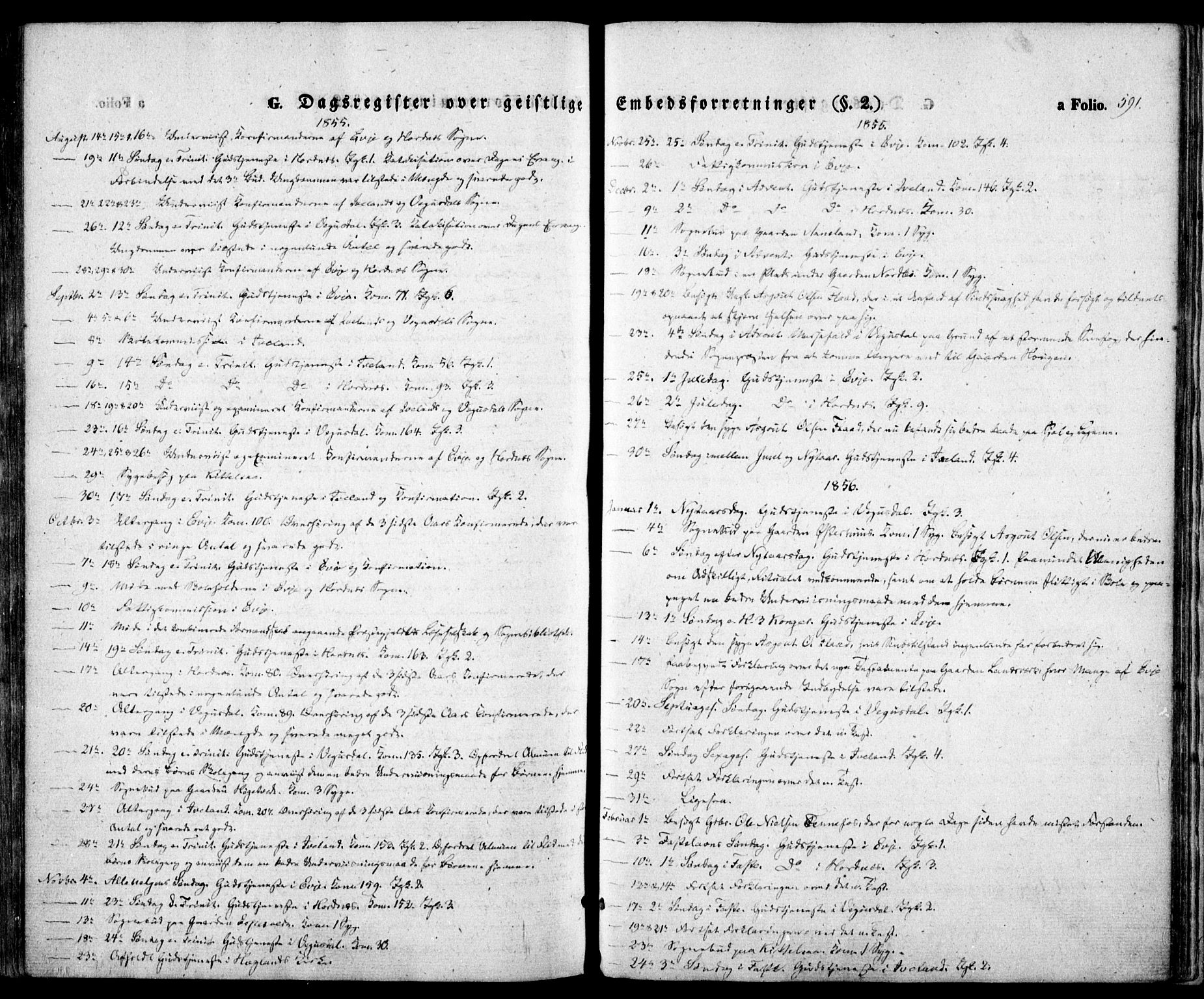 Evje sokneprestkontor, SAK/1111-0008/F/Fa/Faa/L0005: Parish register (official) no. A 5, 1843-1865, p. 591