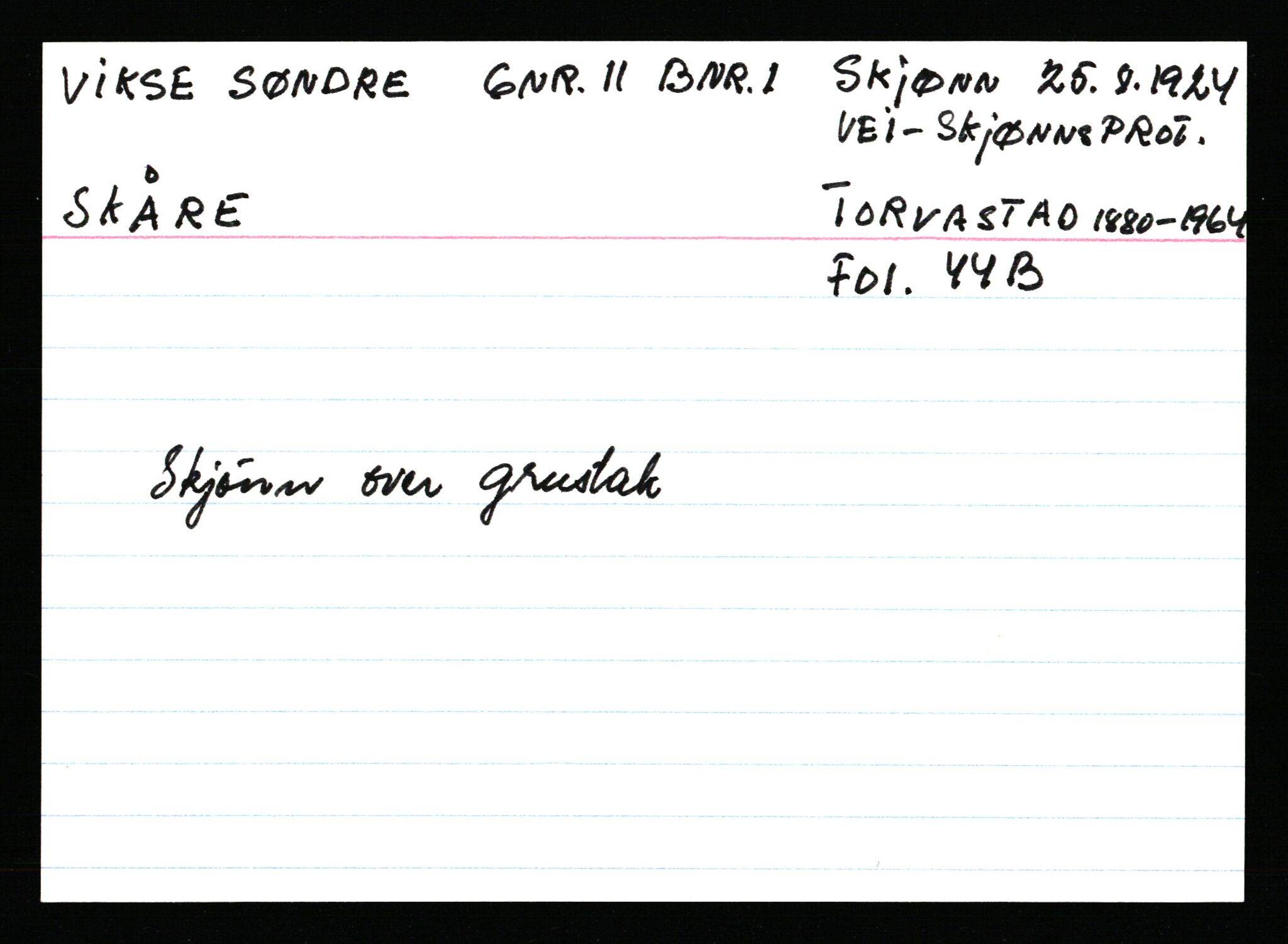 Statsarkivet i Stavanger, AV/SAST-A-101971/03/Y/Ym/L0067: Åstedskort sortert etter gårdsnavn: Vik - Vold, 1600-1950, p. 259