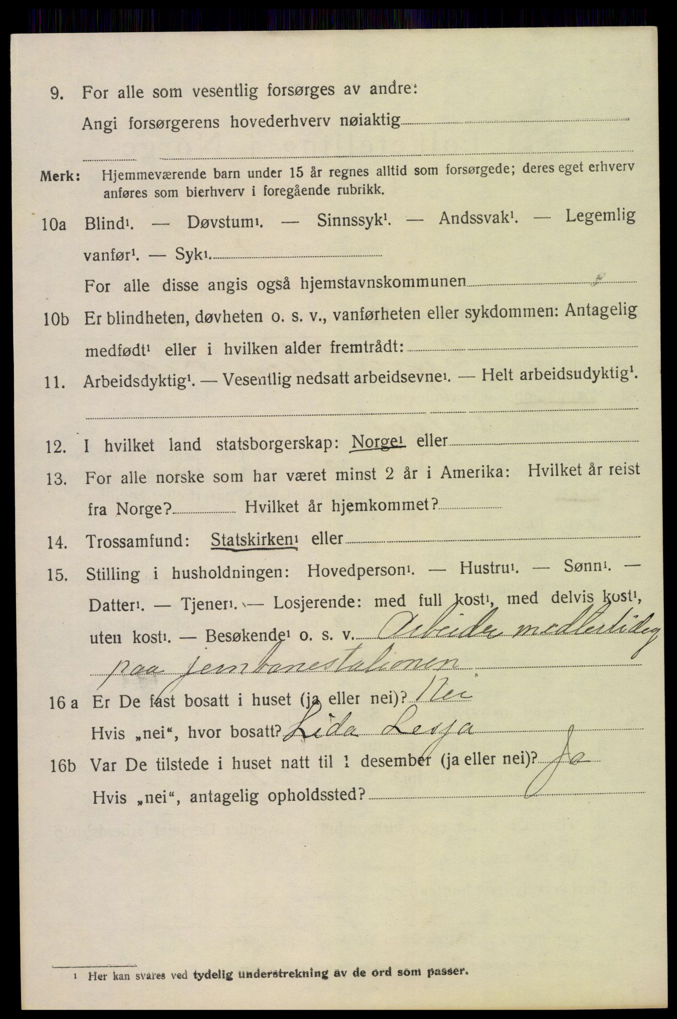 SAH, 1920 census for Lesja, 1920, p. 2517