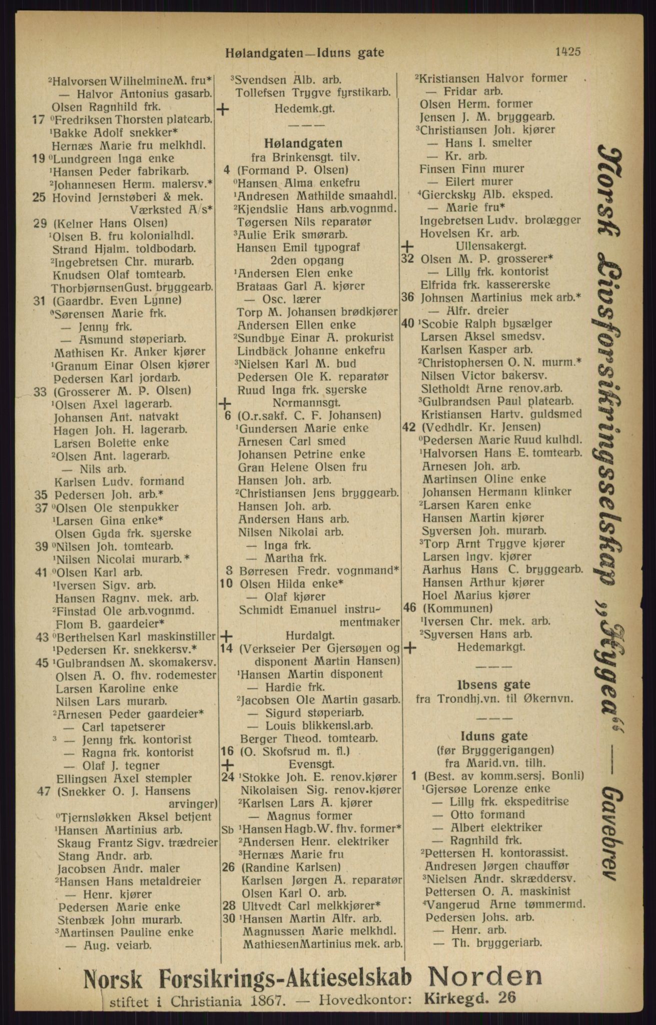 Kristiania/Oslo adressebok, PUBL/-, 1916, p. 1425