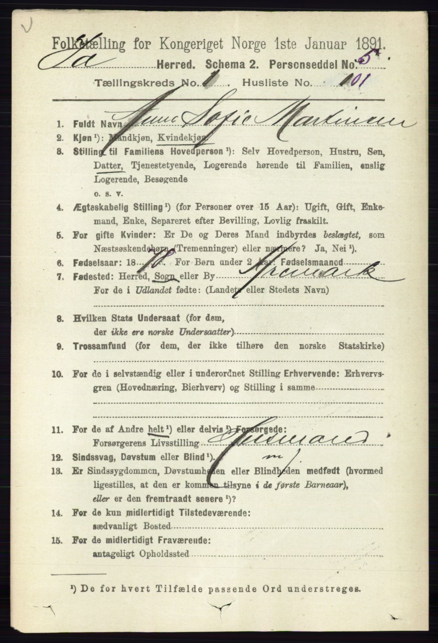 RA, 1891 census for 0117 Idd, 1891, p. 1035