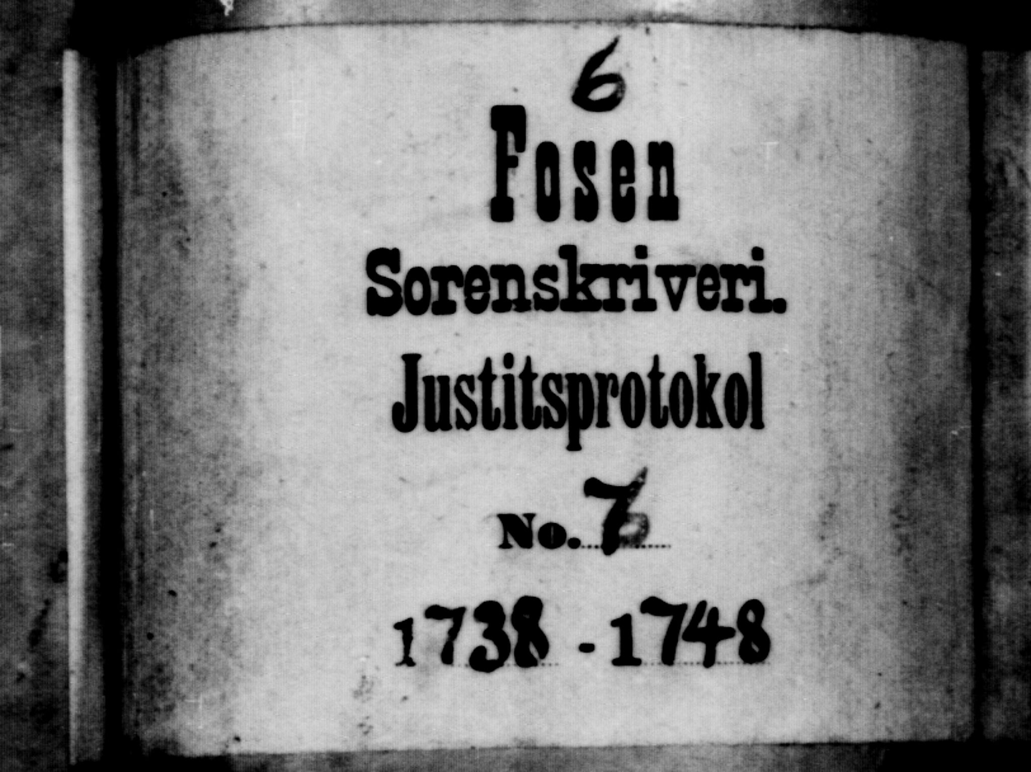 Fosen sorenskriveri, AV/SAT-A-1107/1/1/1A/L0006: Tingbok 6, 1738-1748