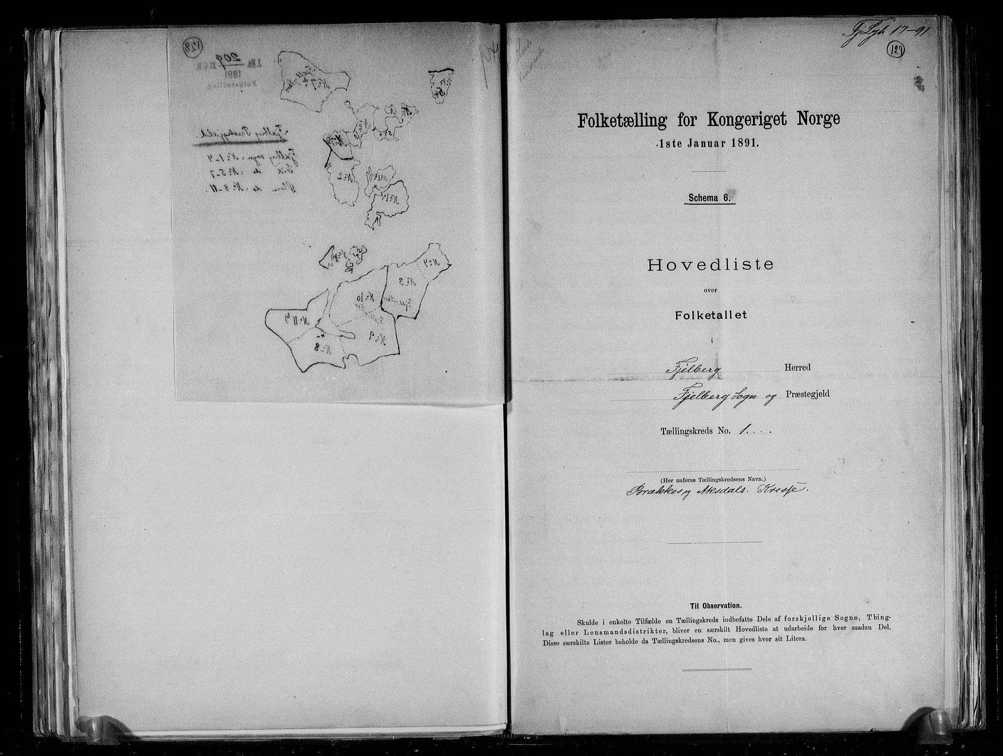 RA, 1891 census for 1213 Fjelberg, 1891, p. 5