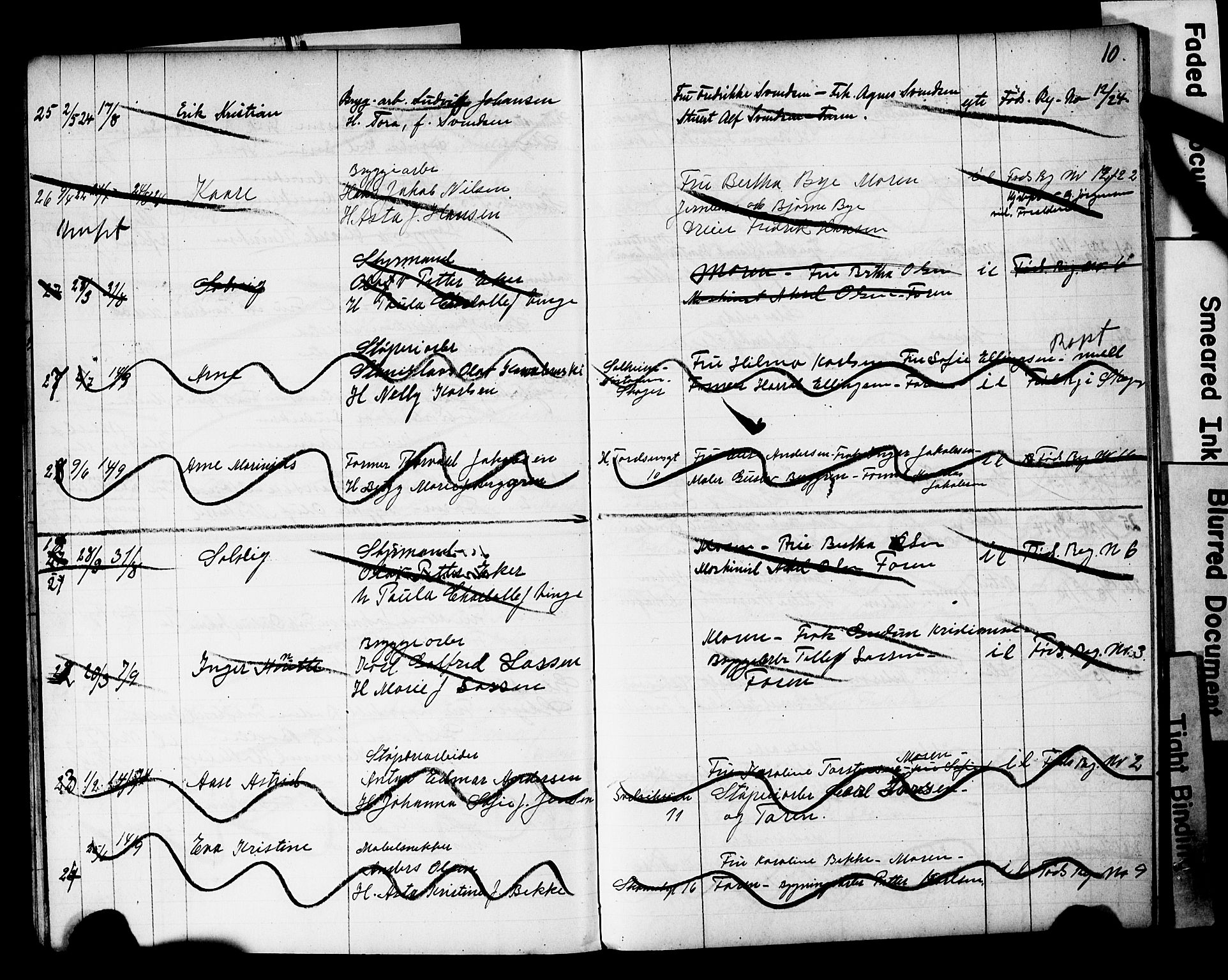 Strømsø kirkebøker, AV/SAKO-A-246/Y/Yb/L0003: Parish register draft no. II 3, 1921-1925, p. 10