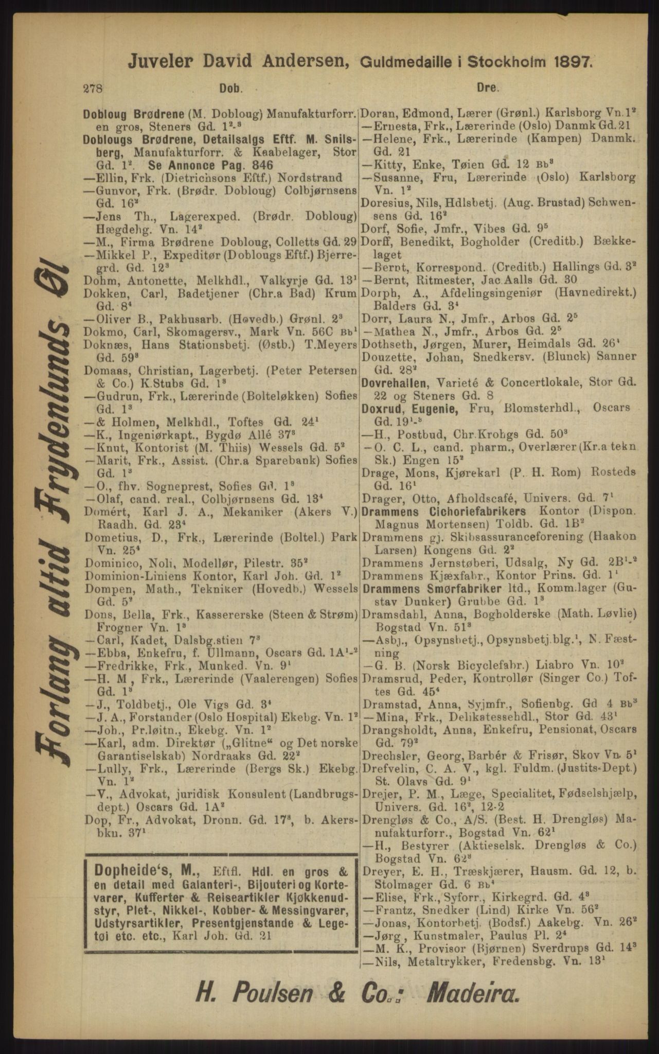 Kristiania/Oslo adressebok, PUBL/-, 1902, p. 278