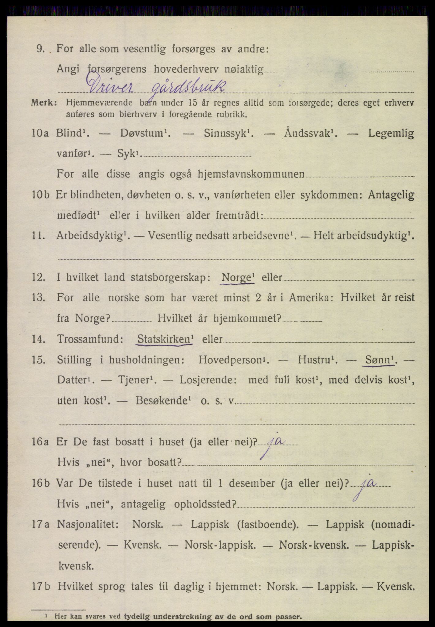 SAT, 1920 census for Sørfold, 1920, p. 4864