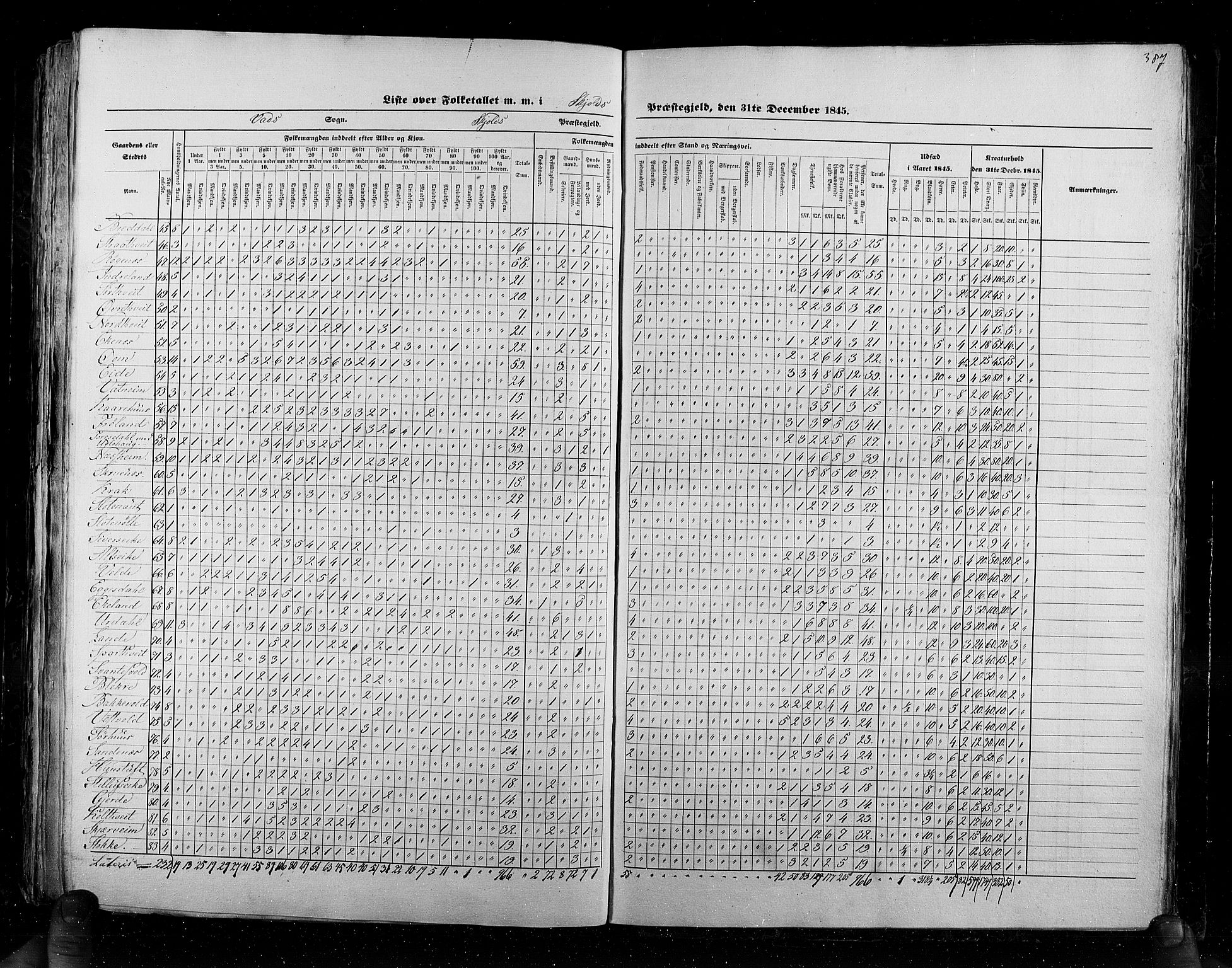 RA, Census 1845, vol. 6: Lister og Mandal amt og Stavanger amt, 1845, p. 387