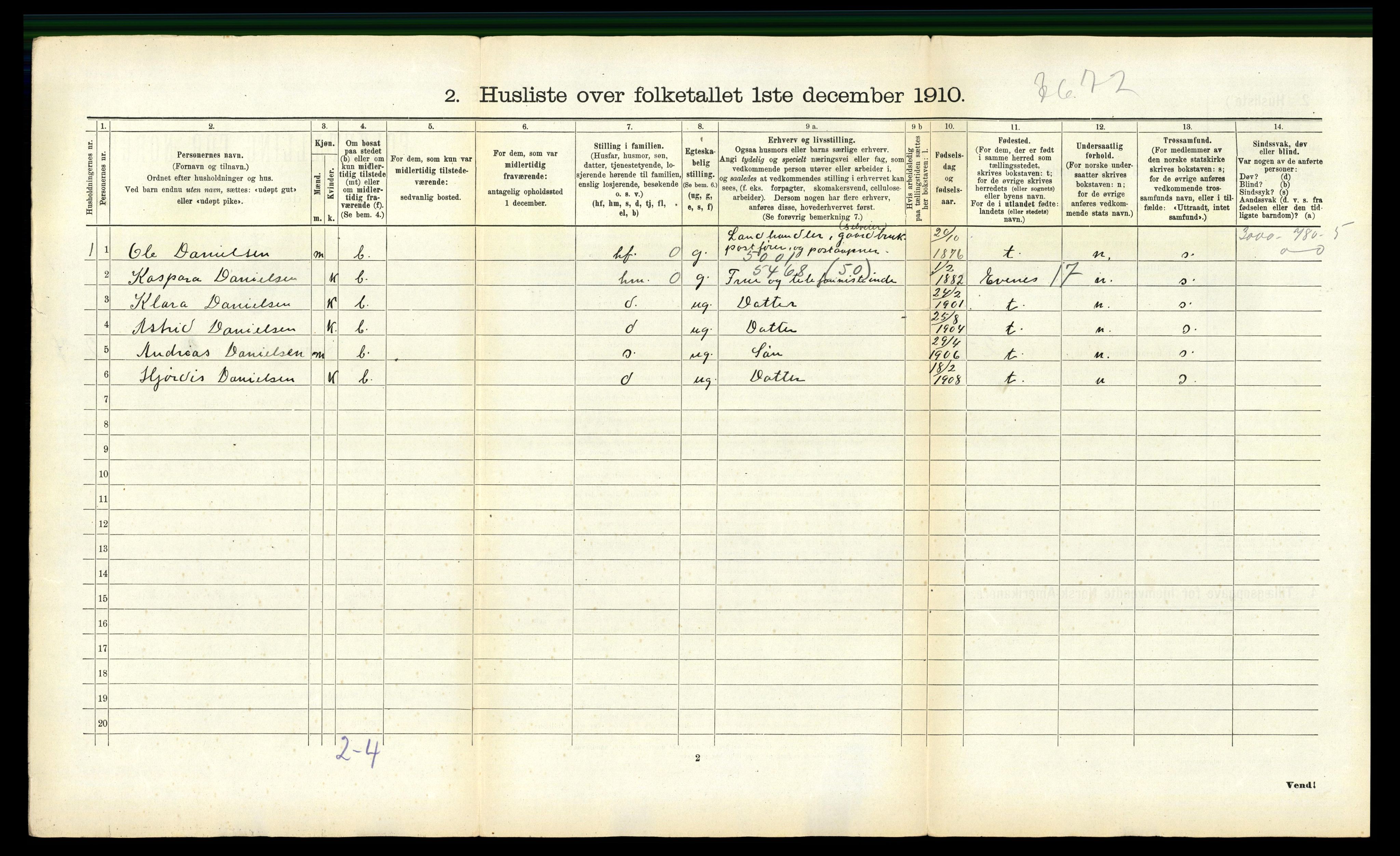 RA, 1910 census for Lødingen, 1910, p. 890