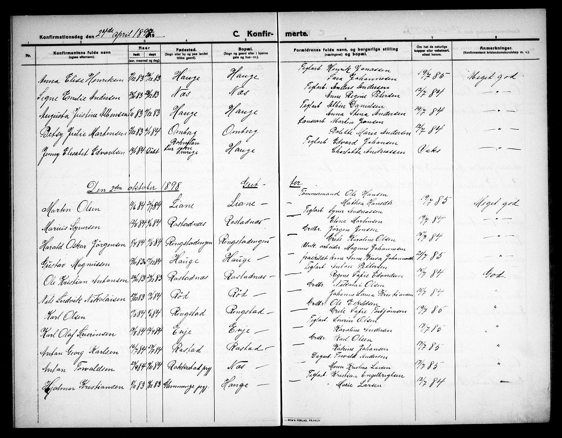 Tune prestekontor Kirkebøker, AV/SAO-A-2007/G/Gd/L0001: Parish register (copy) no. IV 1, 1884-1901