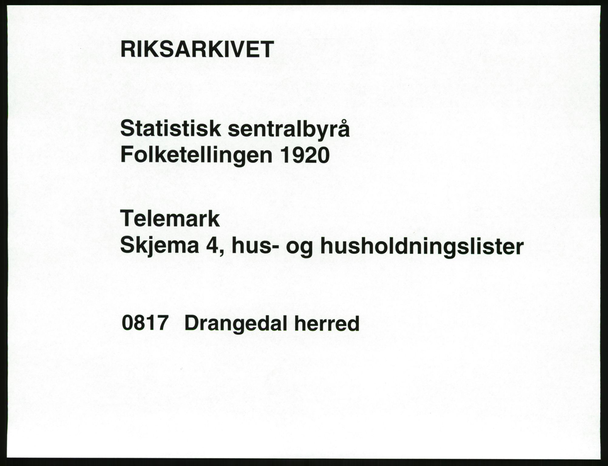 SAKO, 1920 census for Drangedal, 1920, p. 71