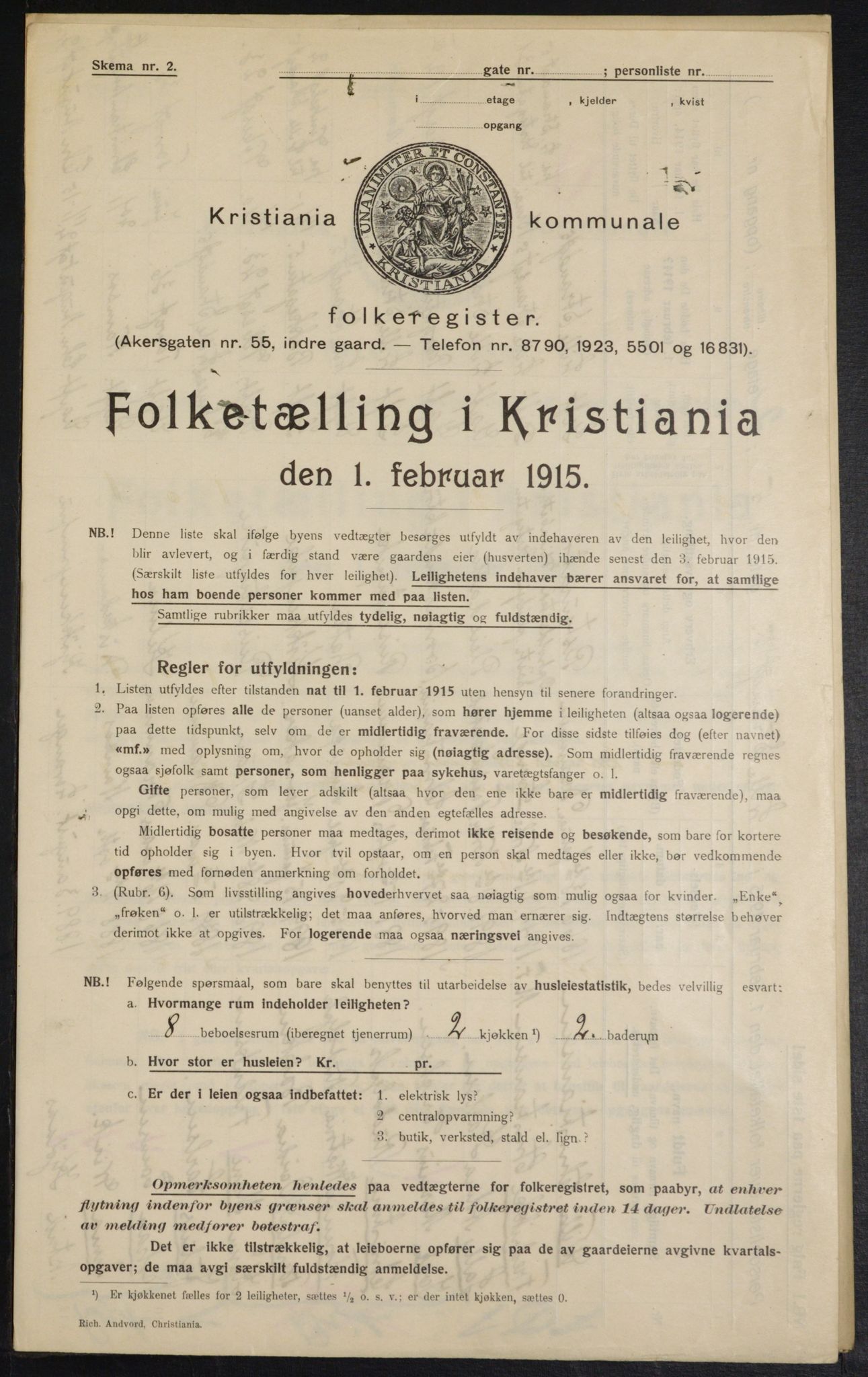 OBA, Municipal Census 1915 for Kristiania, 1915, p. 57092