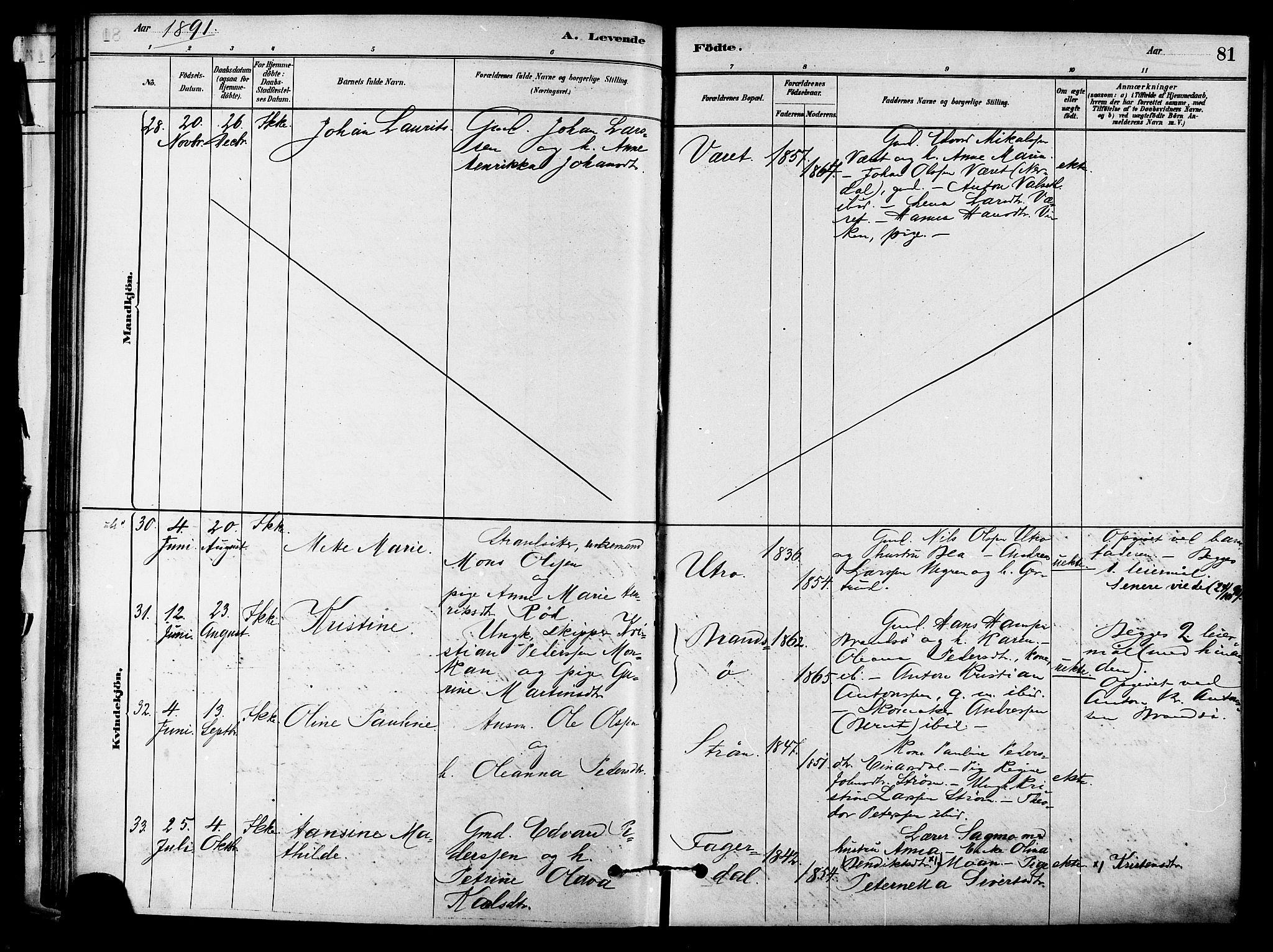 Ministerialprotokoller, klokkerbøker og fødselsregistre - Sør-Trøndelag, AV/SAT-A-1456/657/L0707: Parish register (official) no. 657A08, 1879-1893, p. 81