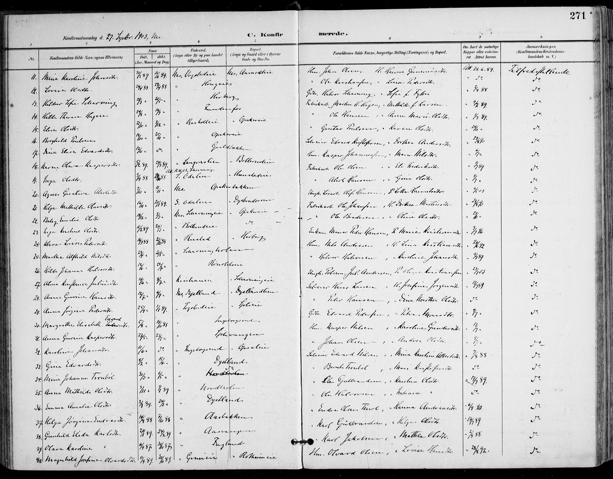 Nes prestekontor Kirkebøker, AV/SAO-A-10410/F/Fa/L0011: Parish register (official) no. I 11, 1899-1918, p. 271