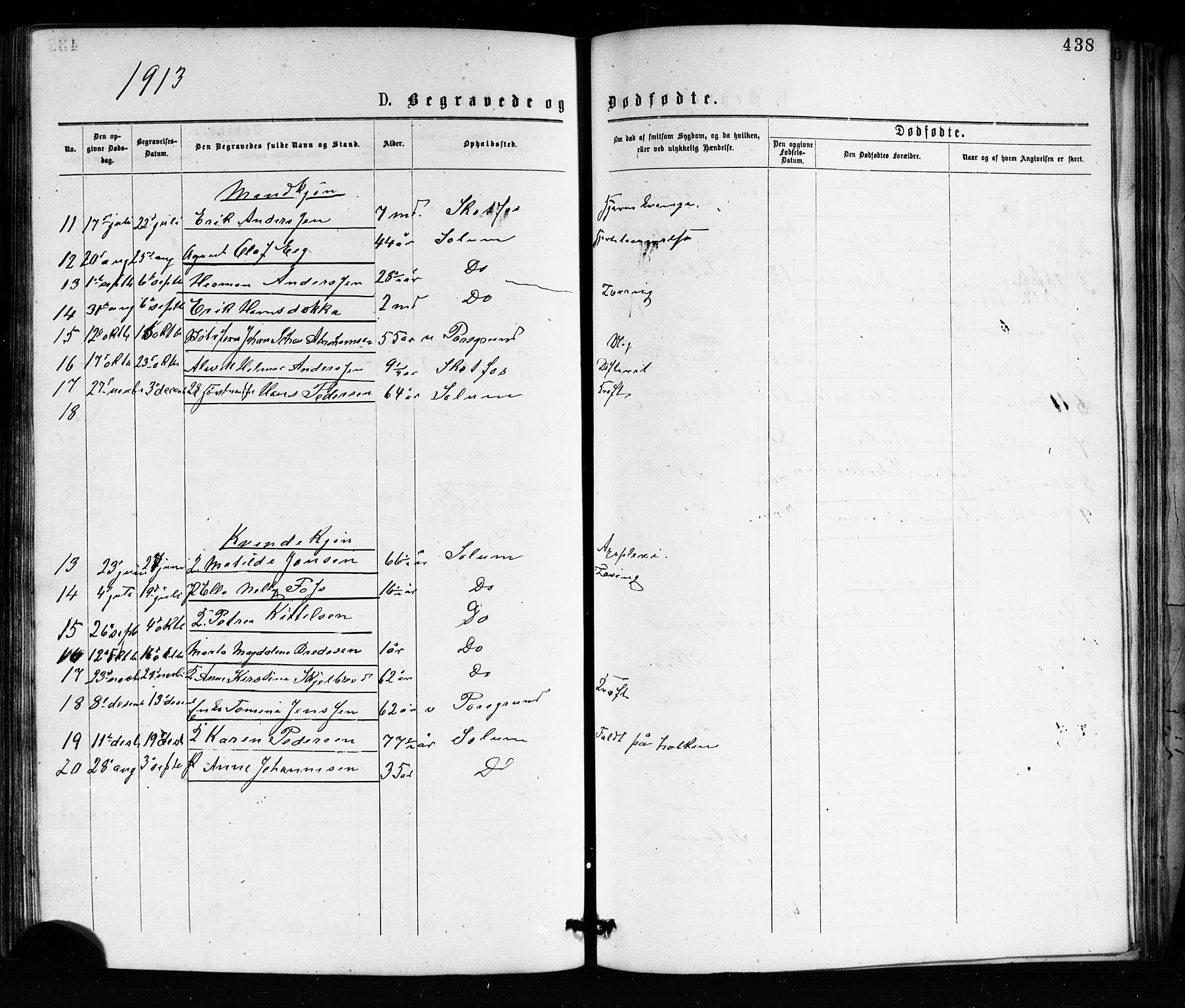 Porsgrunn kirkebøker , SAKO/A-104/G/Ga/L0003: Parish register (copy) no. I 3, 1877-1915, p. 438