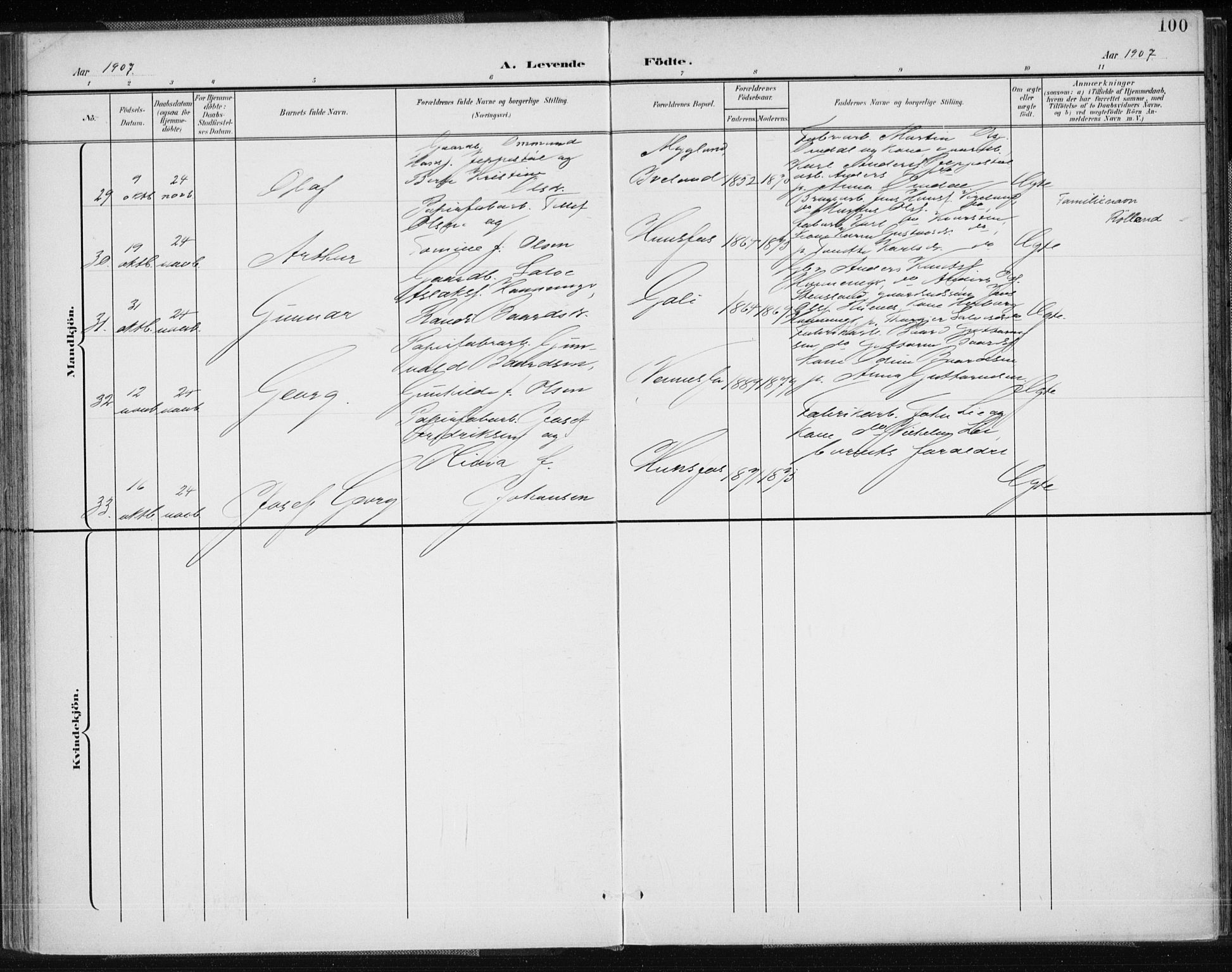 Vennesla sokneprestkontor, AV/SAK-1111-0045/Fa/Fab/L0005: Parish register (official) no. A 5, 1897-1909, p. 100