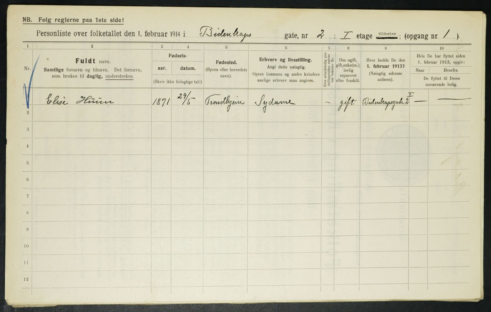 OBA, Municipal Census 1914 for Kristiania, 1914, p. 4735