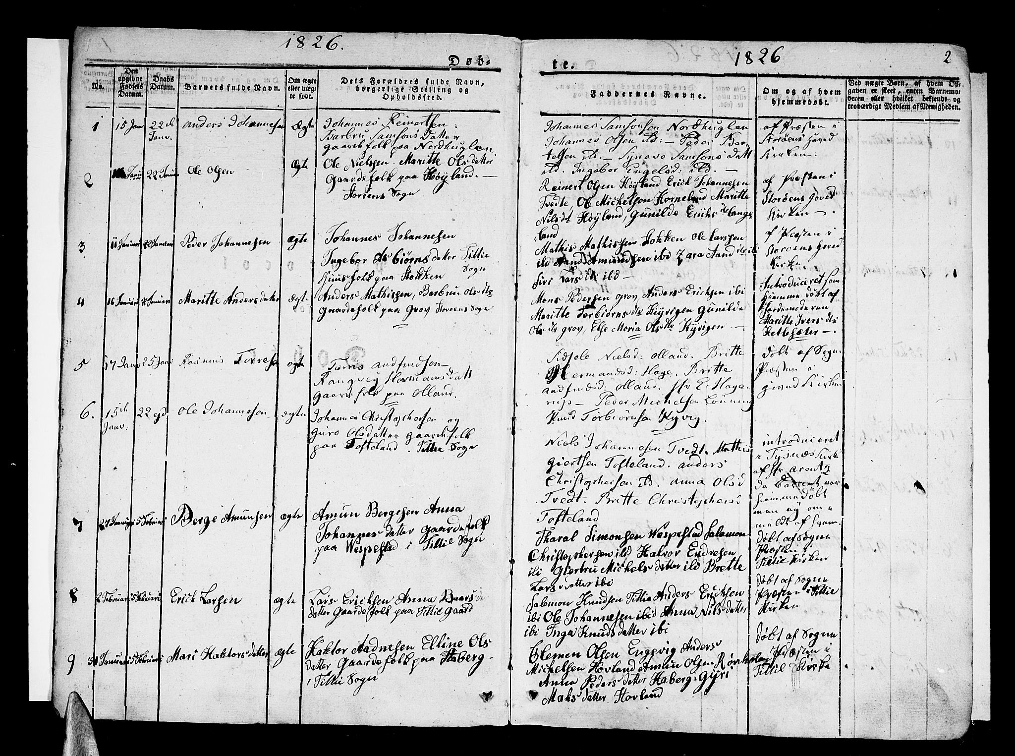 Stord sokneprestembete, AV/SAB-A-78201/H/Haa: Parish register (official) no. A 6, 1826-1840, p. 2