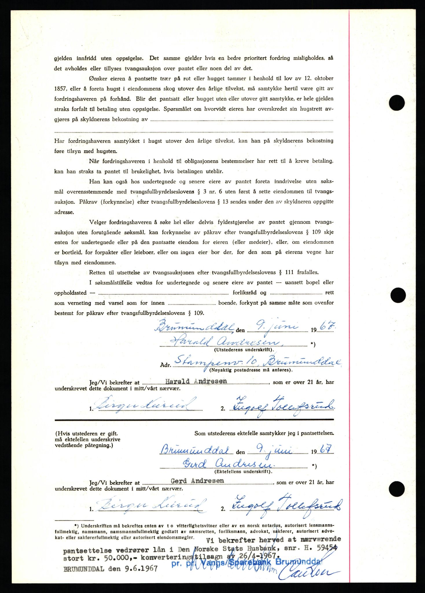 Nord-Hedmark sorenskriveri, SAH/TING-012/H/Hb/Hbf/L0071: Mortgage book no. B71, 1967-1967, Diary no: : 2602/1967