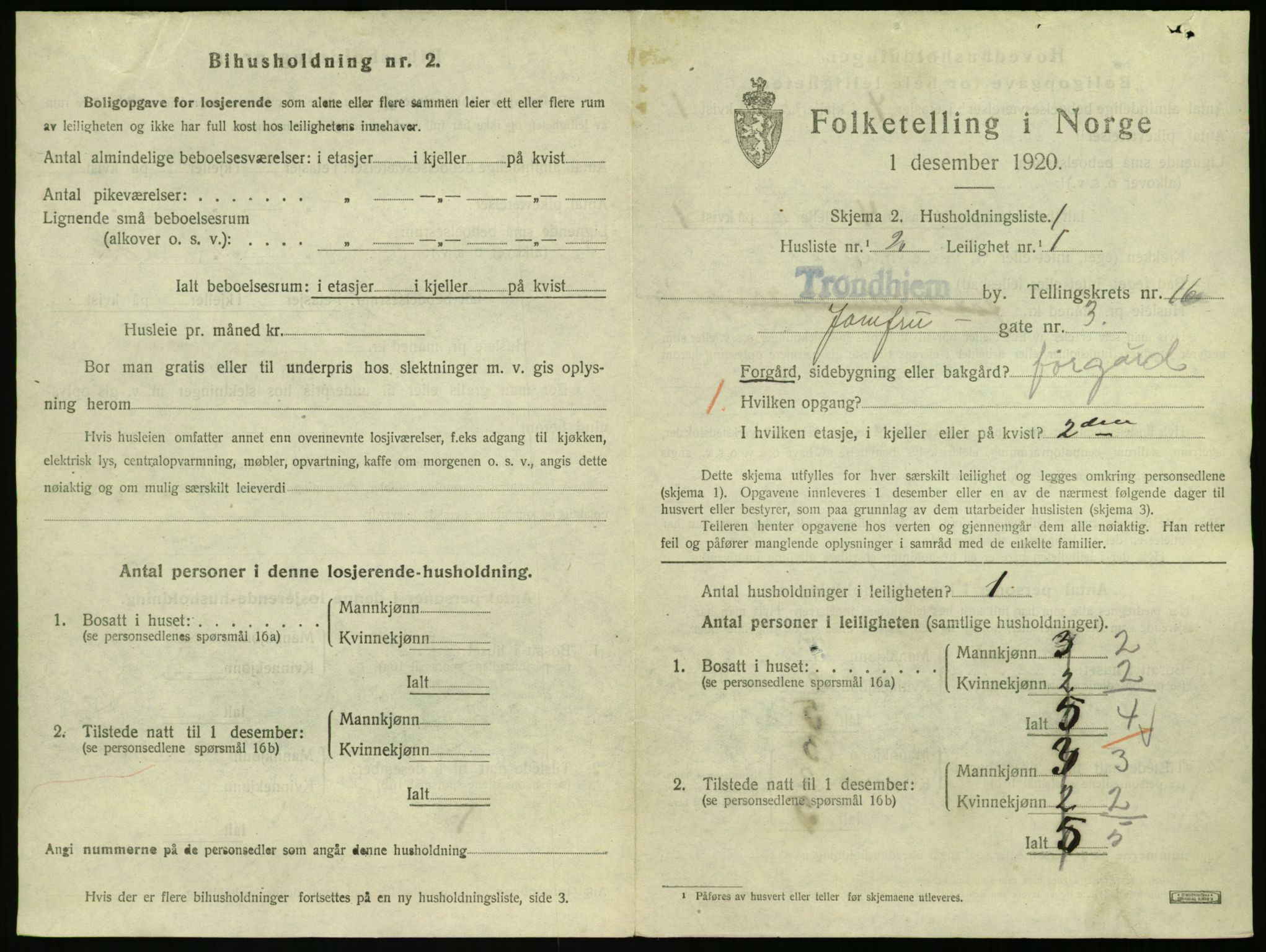 SAT, 1920 census for Trondheim, 1920, p. 12878