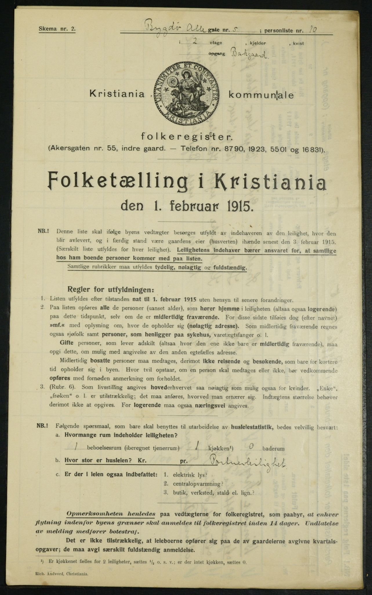 OBA, Municipal Census 1915 for Kristiania, 1915, p. 10208