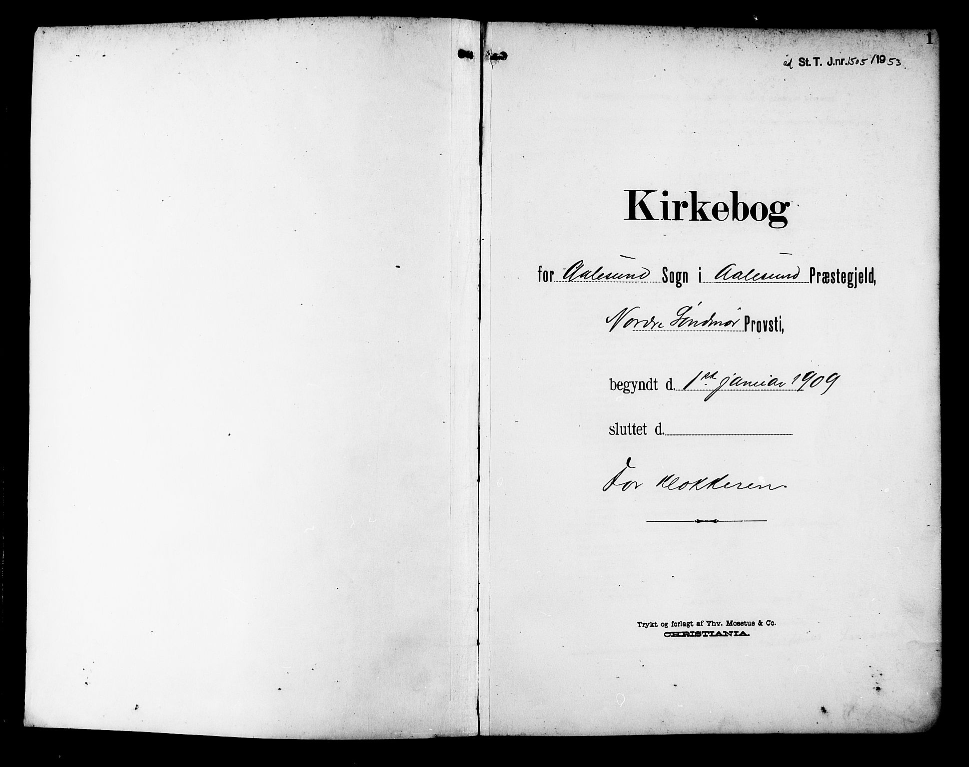 Ministerialprotokoller, klokkerbøker og fødselsregistre - Møre og Romsdal, SAT/A-1454/529/L0471: Parish register (copy) no. 529C08, 1909-1921, p. 1