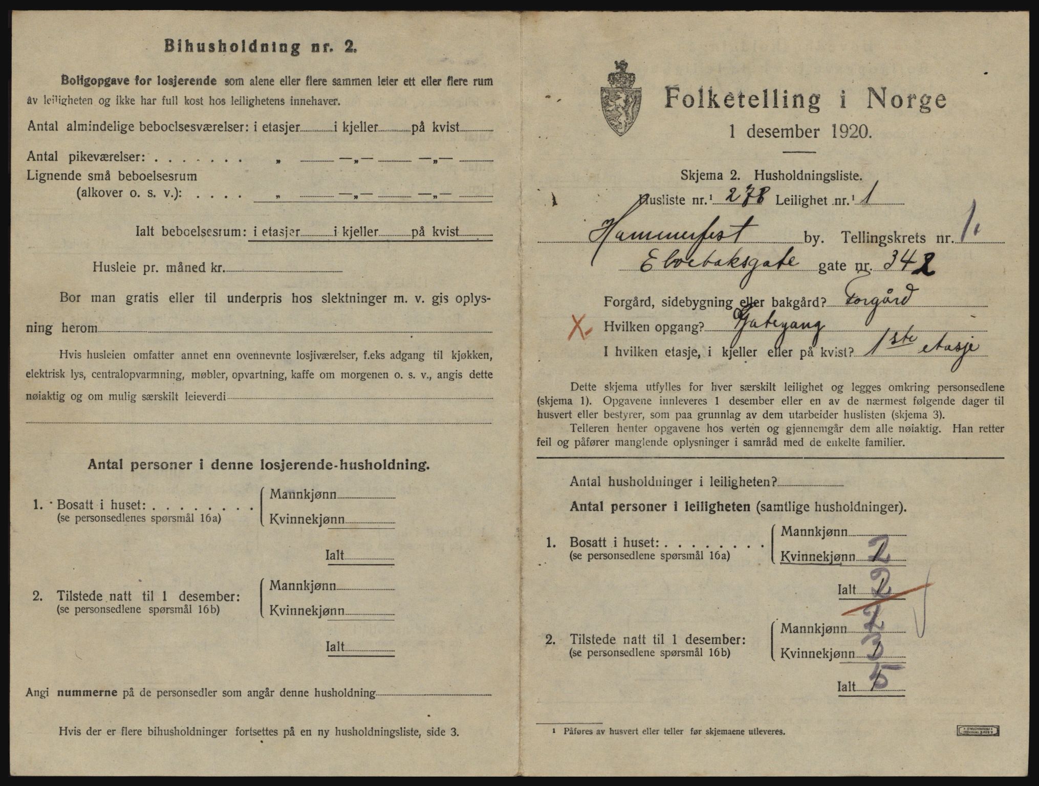 SATØ, 1920 census for Hammerfest, 1920, p. 1860