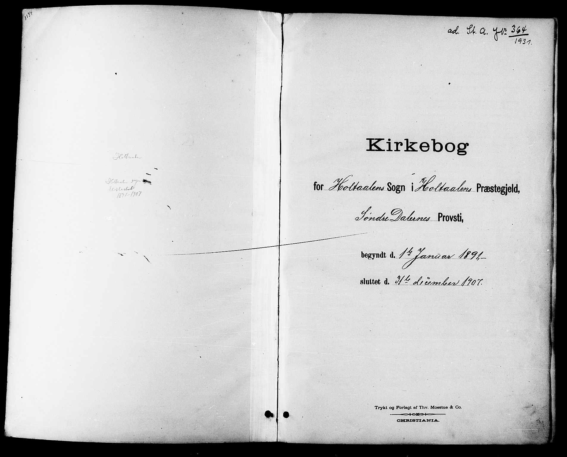Ministerialprotokoller, klokkerbøker og fødselsregistre - Sør-Trøndelag, SAT/A-1456/685/L0978: Parish register (copy) no. 685C03, 1891-1907