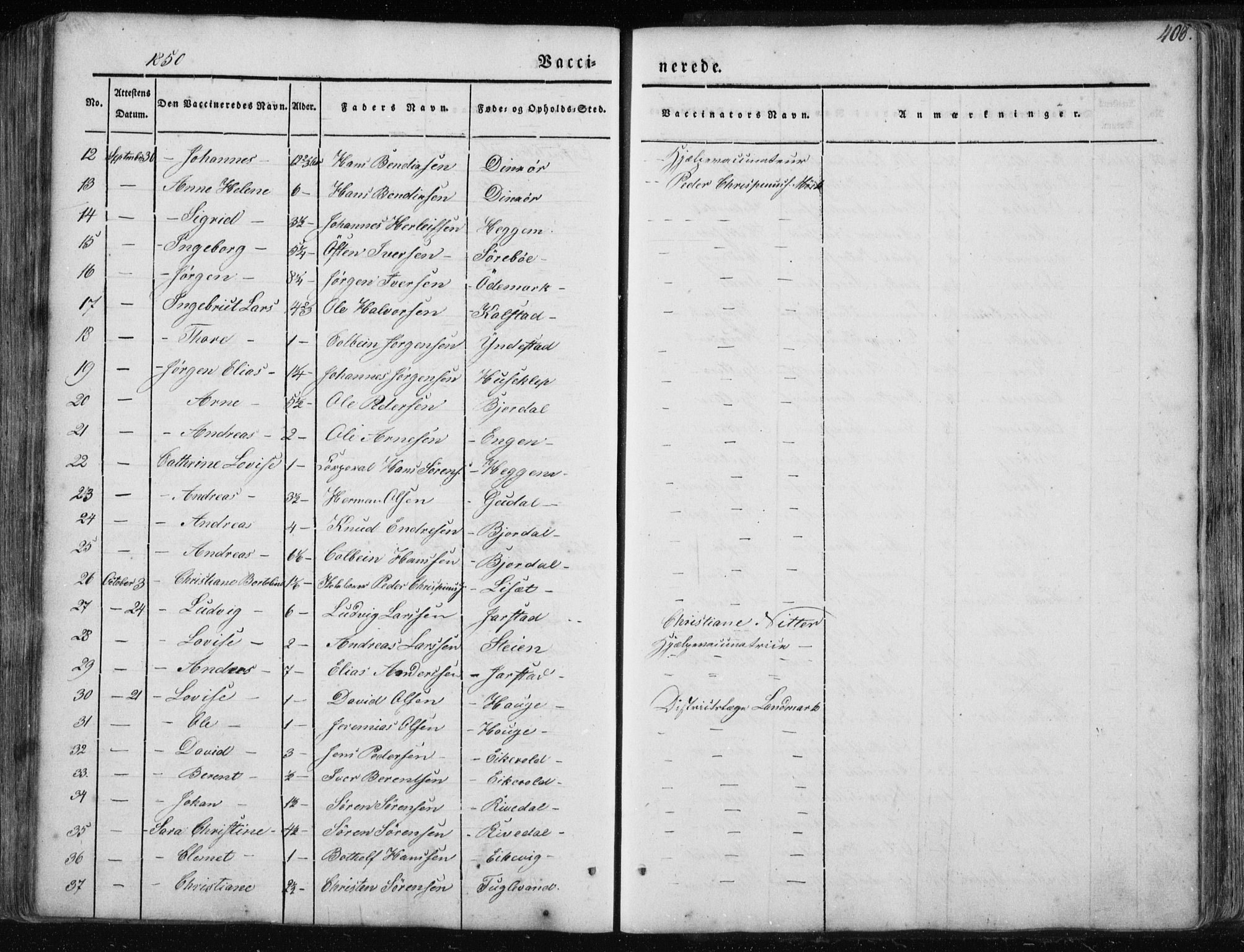 Fjaler sokneprestembete, SAB/A-79801/H/Haa/Haaa/L0006: Parish register (official) no. A 6, 1835-1884, p. 408