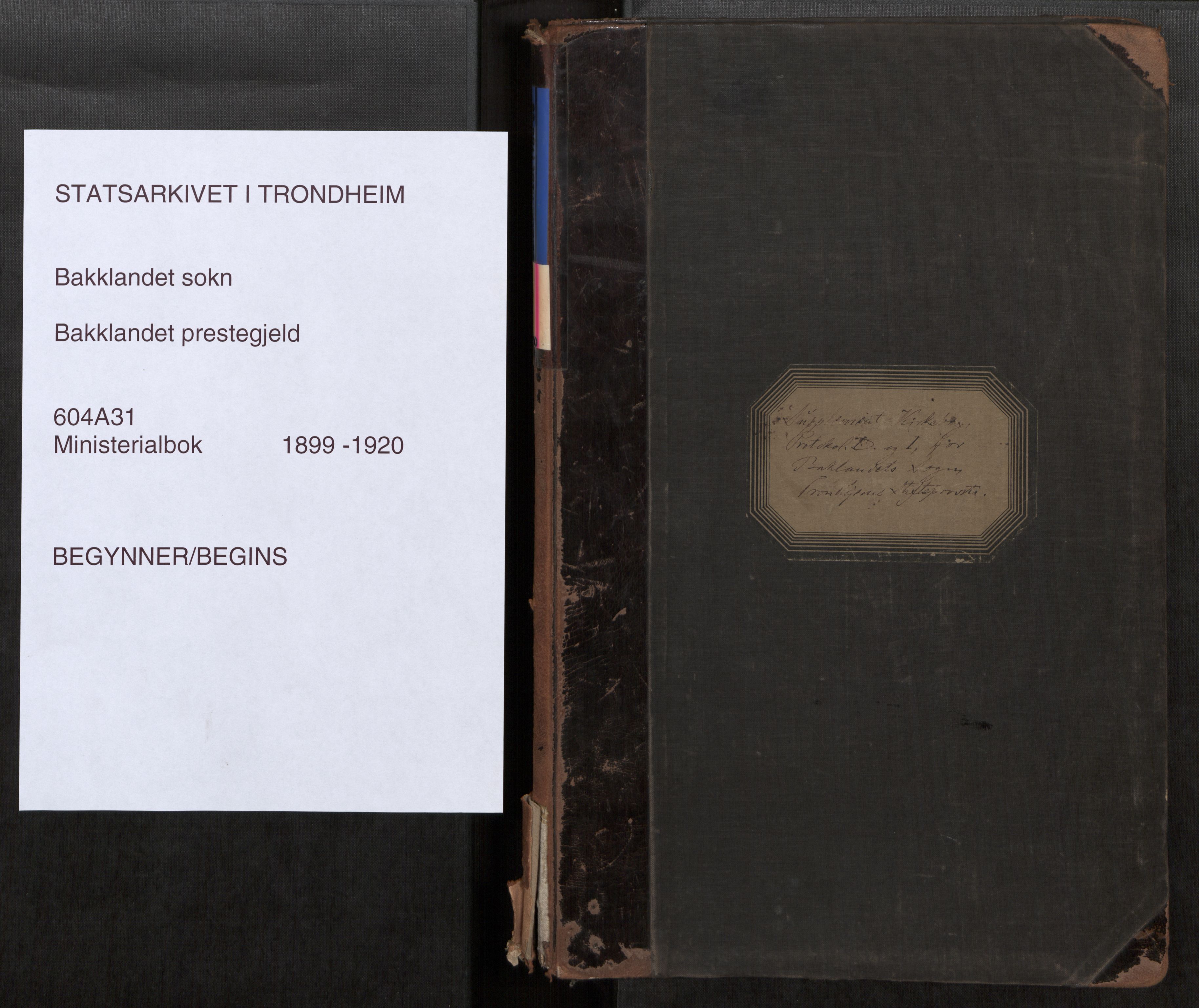 Bakklandet sokneprestkontor, SAT/A-1127: Parish register (official) no. 604A31, 1899-1920