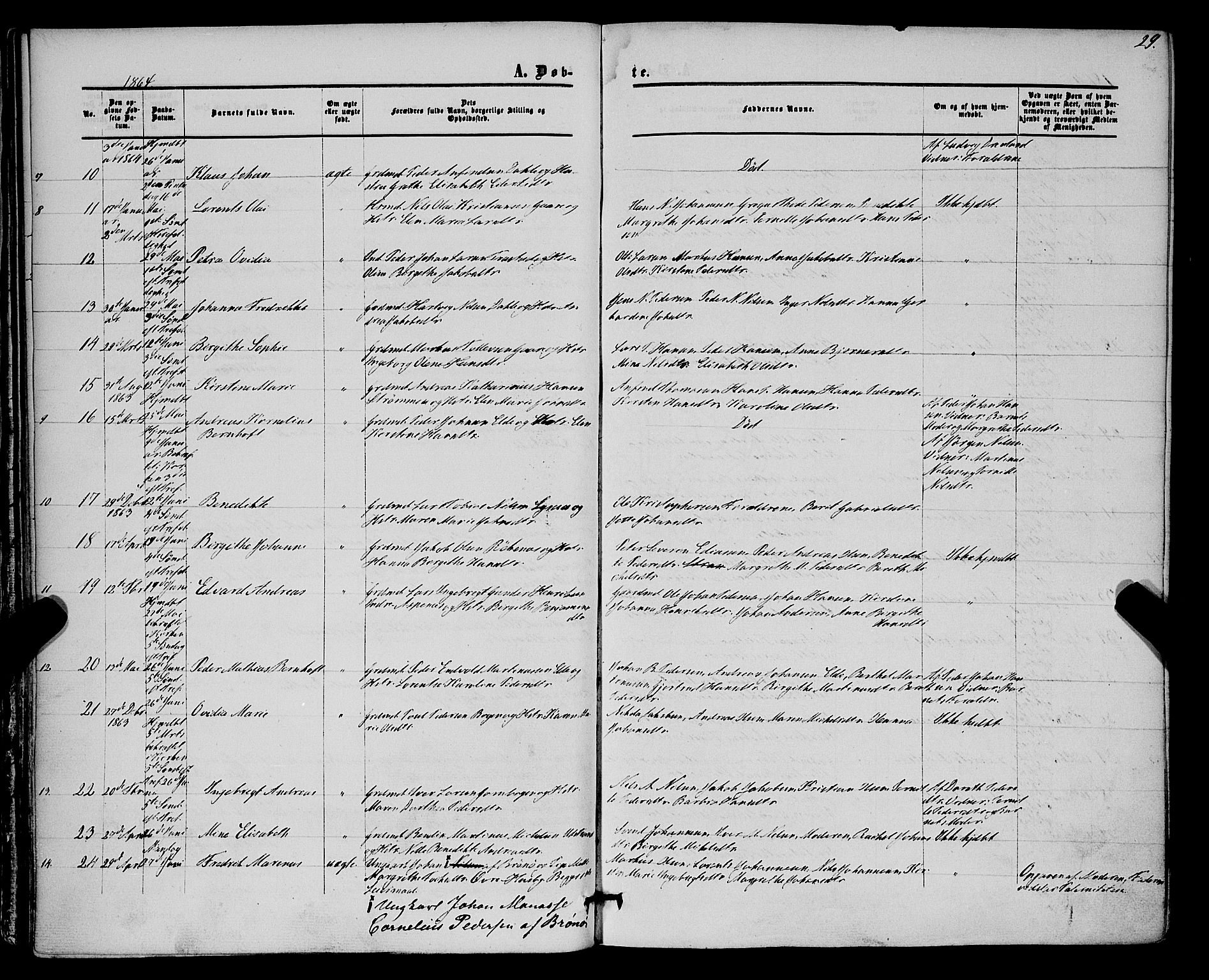 Kvæfjord sokneprestkontor, AV/SATØ-S-1323/G/Ga/Gaa/L0004kirke: Parish register (official) no. 4, 1857-1877, p. 29