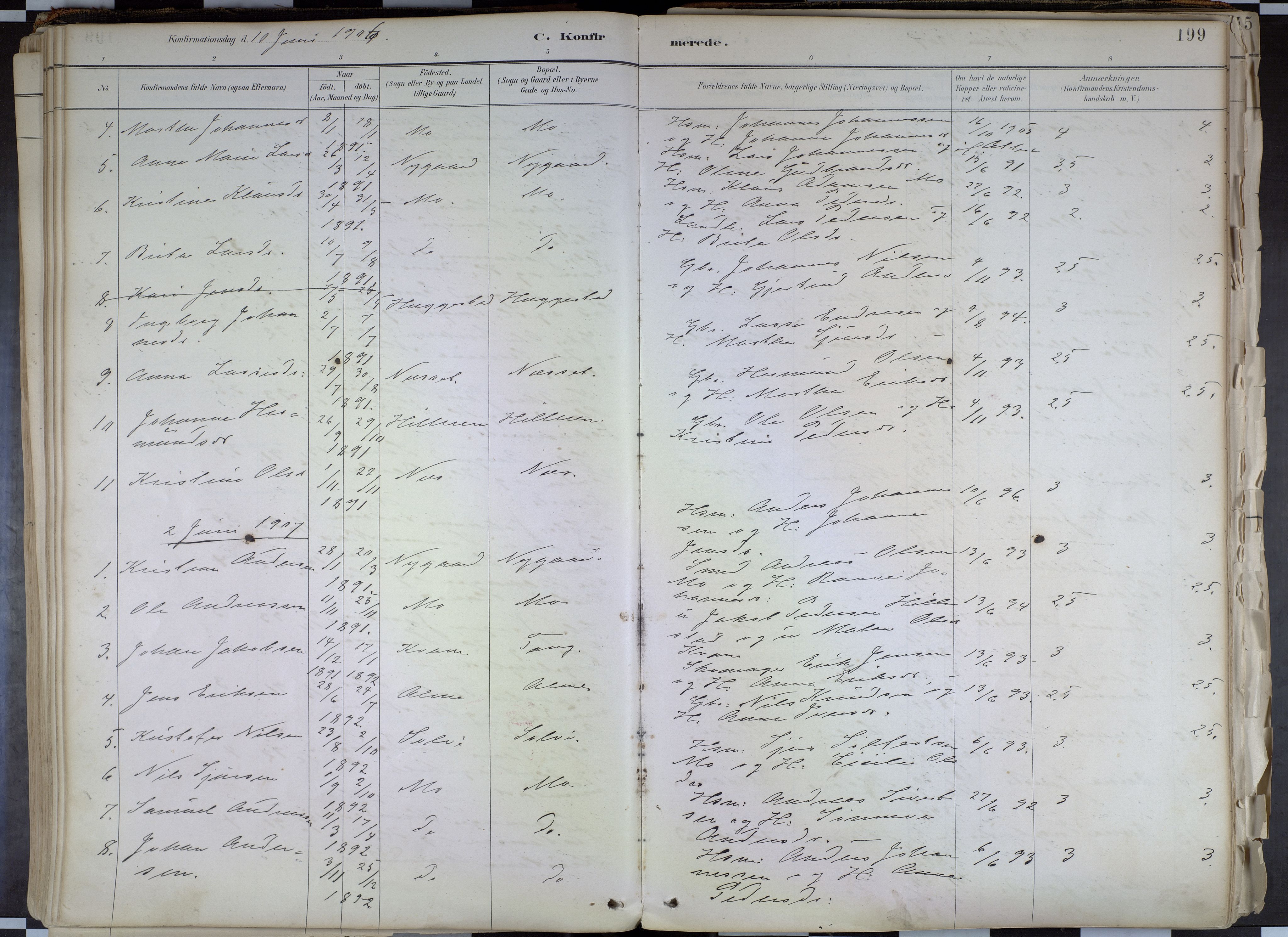 Hafslo sokneprestembete, AV/SAB-A-80301/H/Haa/Haab/L0001: Parish register (official) no. B 1, 1886-1945, p. 199