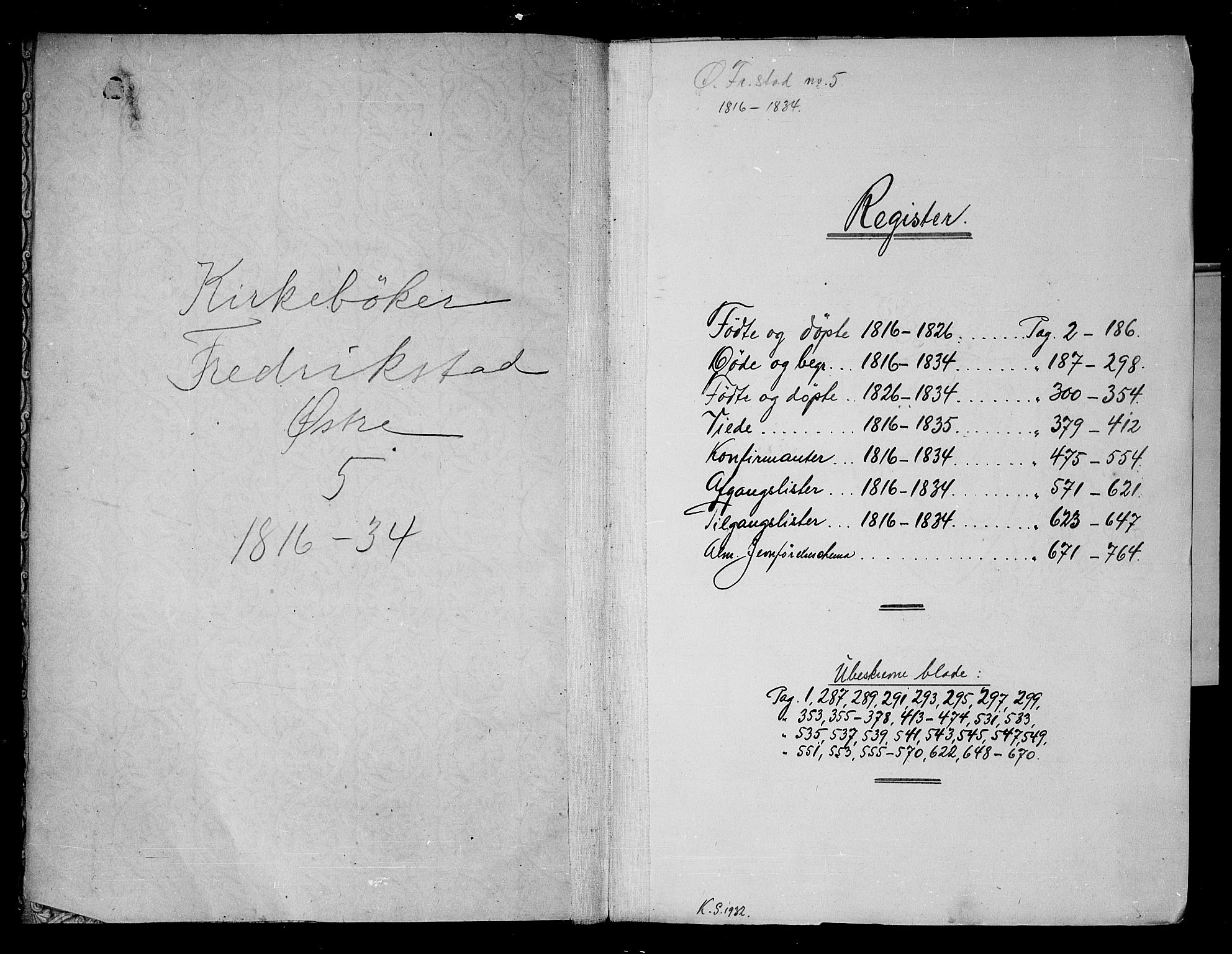 Fredrikstad prestekontor Kirkebøker, SAO/A-11082/F/Fa/L0004: Parish register (official) no. 4, 1816-1834