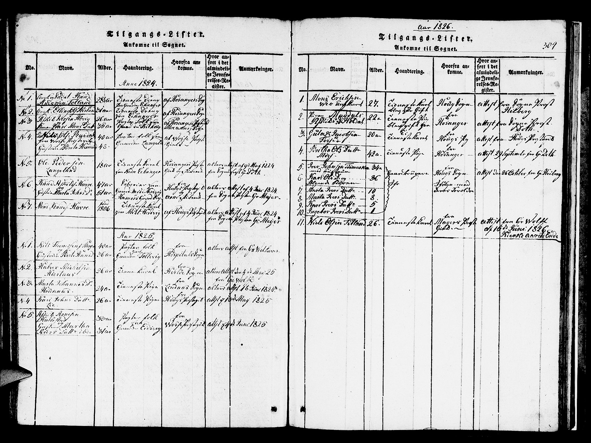 Hamre sokneprestembete, SAB/A-75501/H/Ha/Hab: Parish register (copy) no. A 1, 1816-1826, p. 304