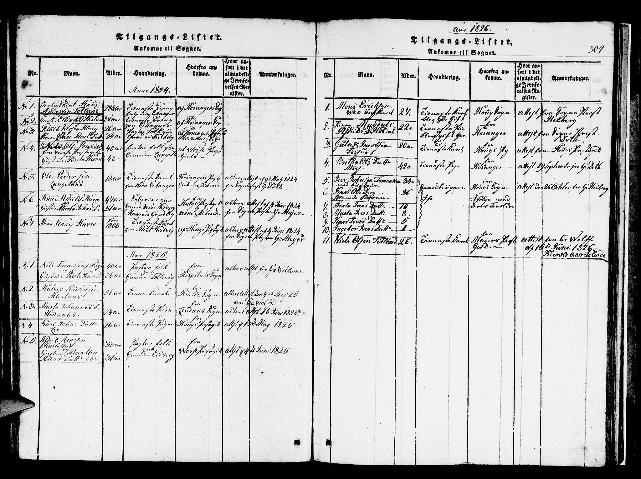 Hamre sokneprestembete, AV/SAB-A-75501/H/Ha/Hab: Parish register (copy) no. A 1, 1816-1826, p. 304