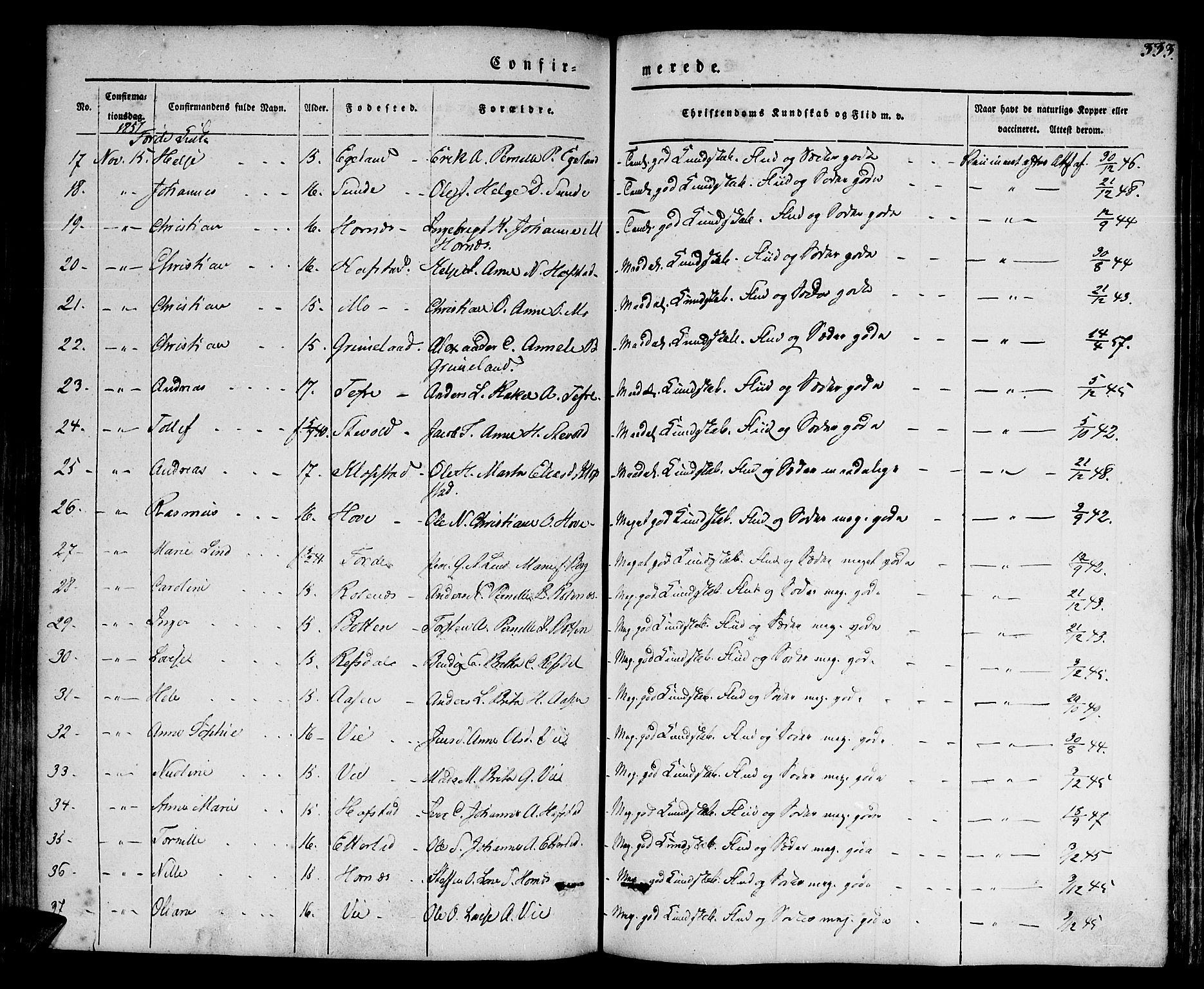 Førde sokneprestembete, SAB/A-79901/H/Haa/Haaa/L0007: Parish register (official) no. A 7, 1843-1860, p. 333