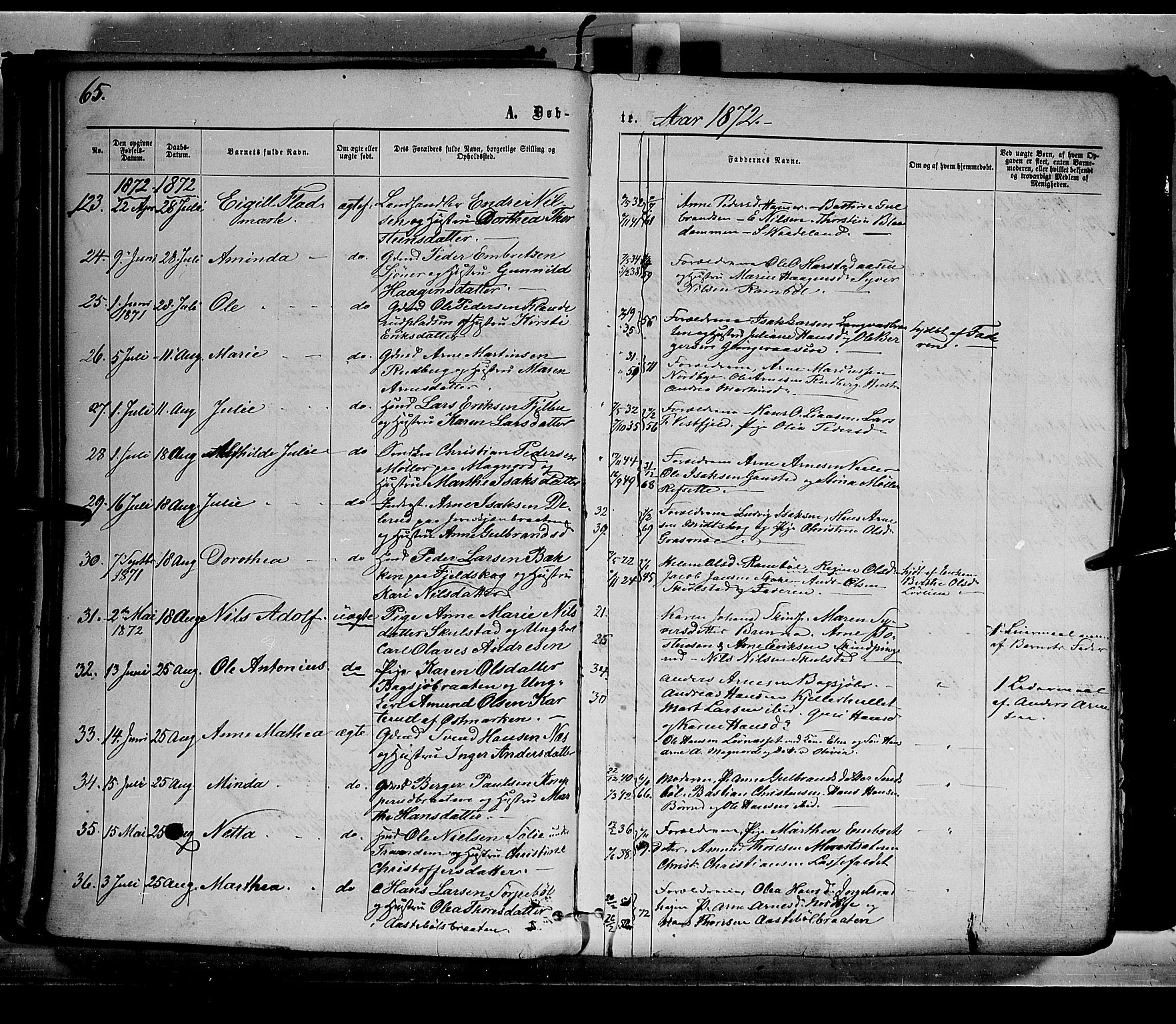 Eidskog prestekontor, AV/SAH-PREST-026/H/Ha/Haa/L0002: Parish register (official) no. 2, 1867-1878, p. 65