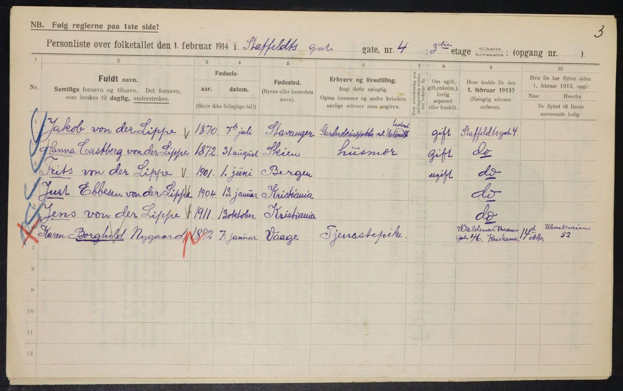 OBA, Municipal Census 1914 for Kristiania, 1914, p. 100563