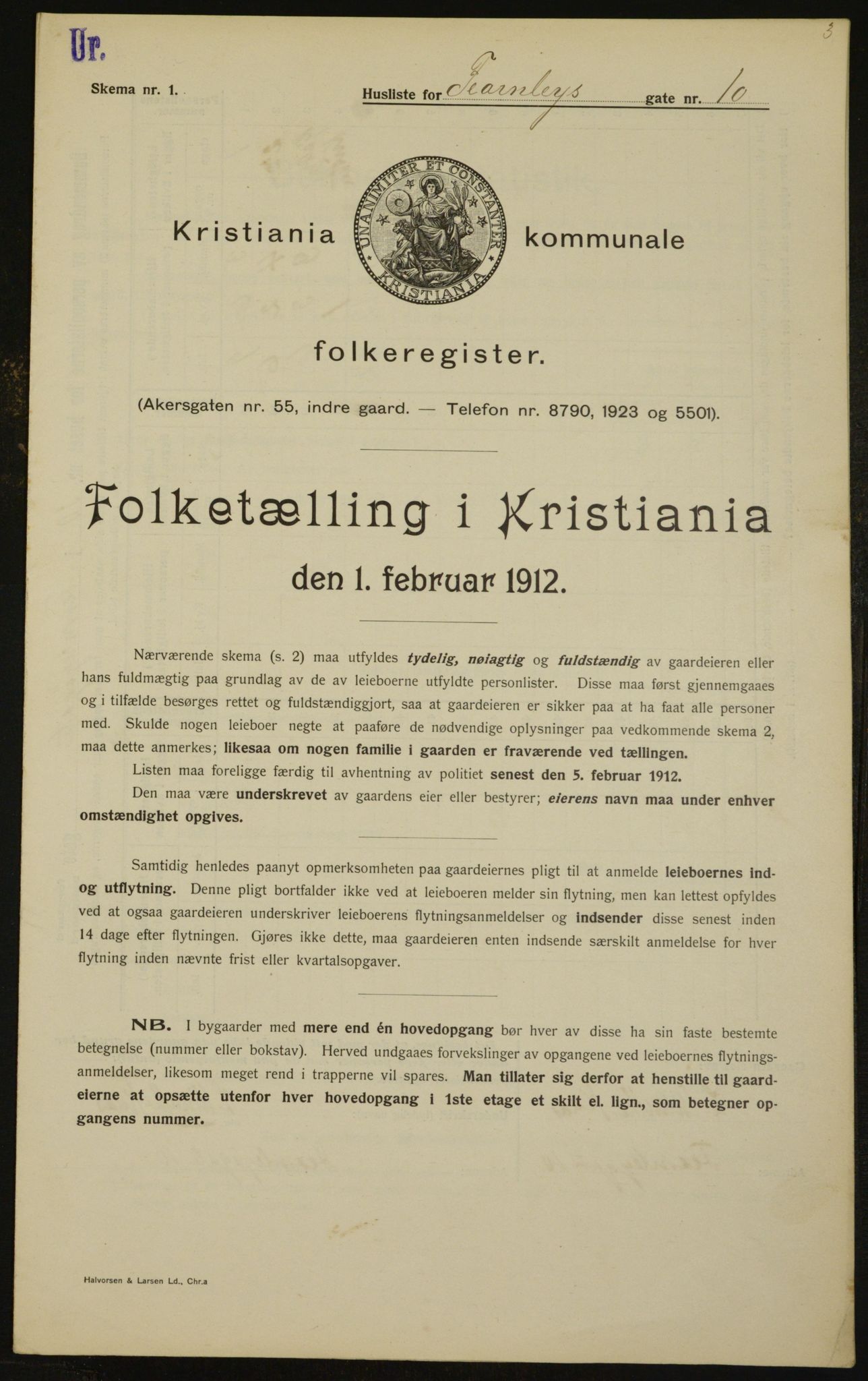 OBA, Municipal Census 1912 for Kristiania, 1912, p. 23951