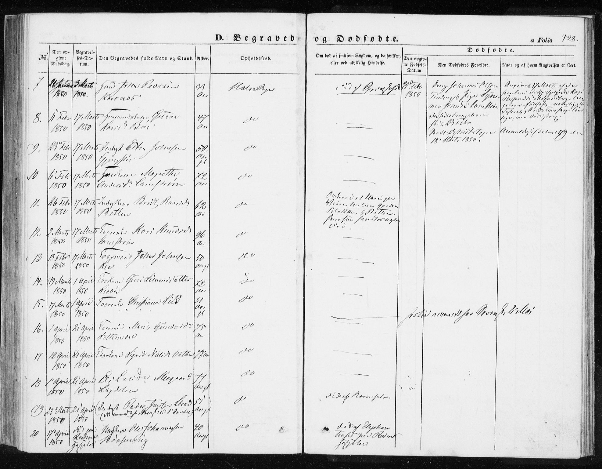 Ministerialprotokoller, klokkerbøker og fødselsregistre - Møre og Romsdal, SAT/A-1454/576/L0883: Parish register (official) no. 576A01, 1849-1865, p. 428